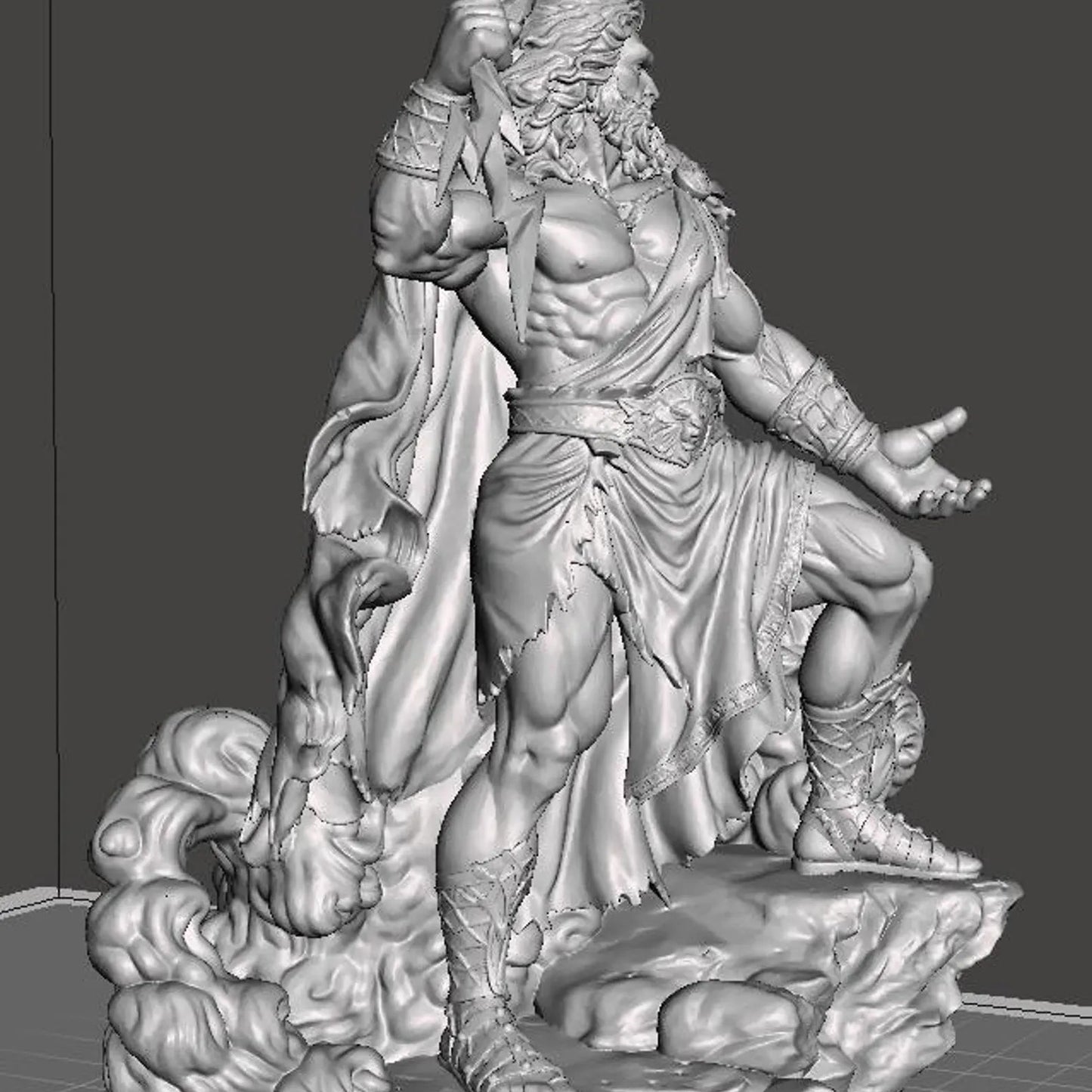 Zeus statua resina - vista posteriore