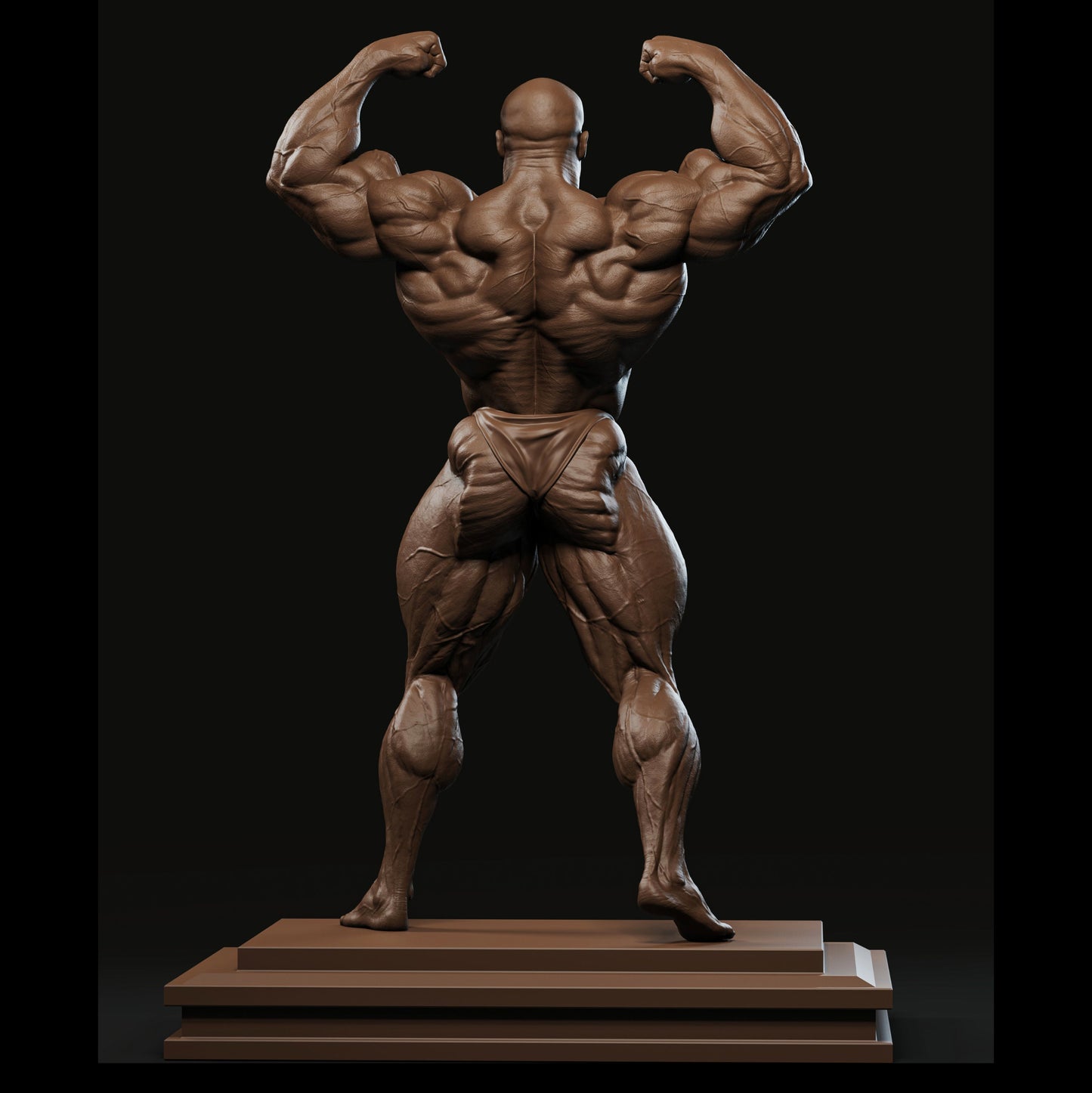 "Ronnie Coleman Bodybuilder handmade resin statue back view - Hero Craft 3D"