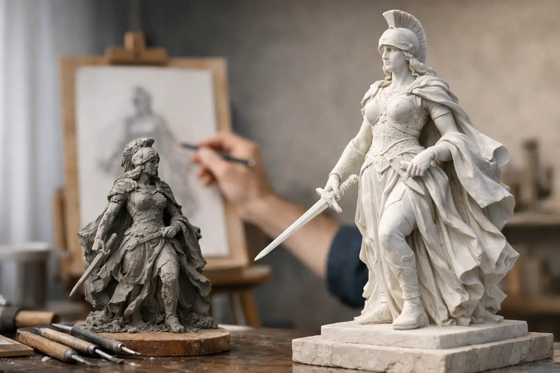 Esempio da bozzetto a statua finale