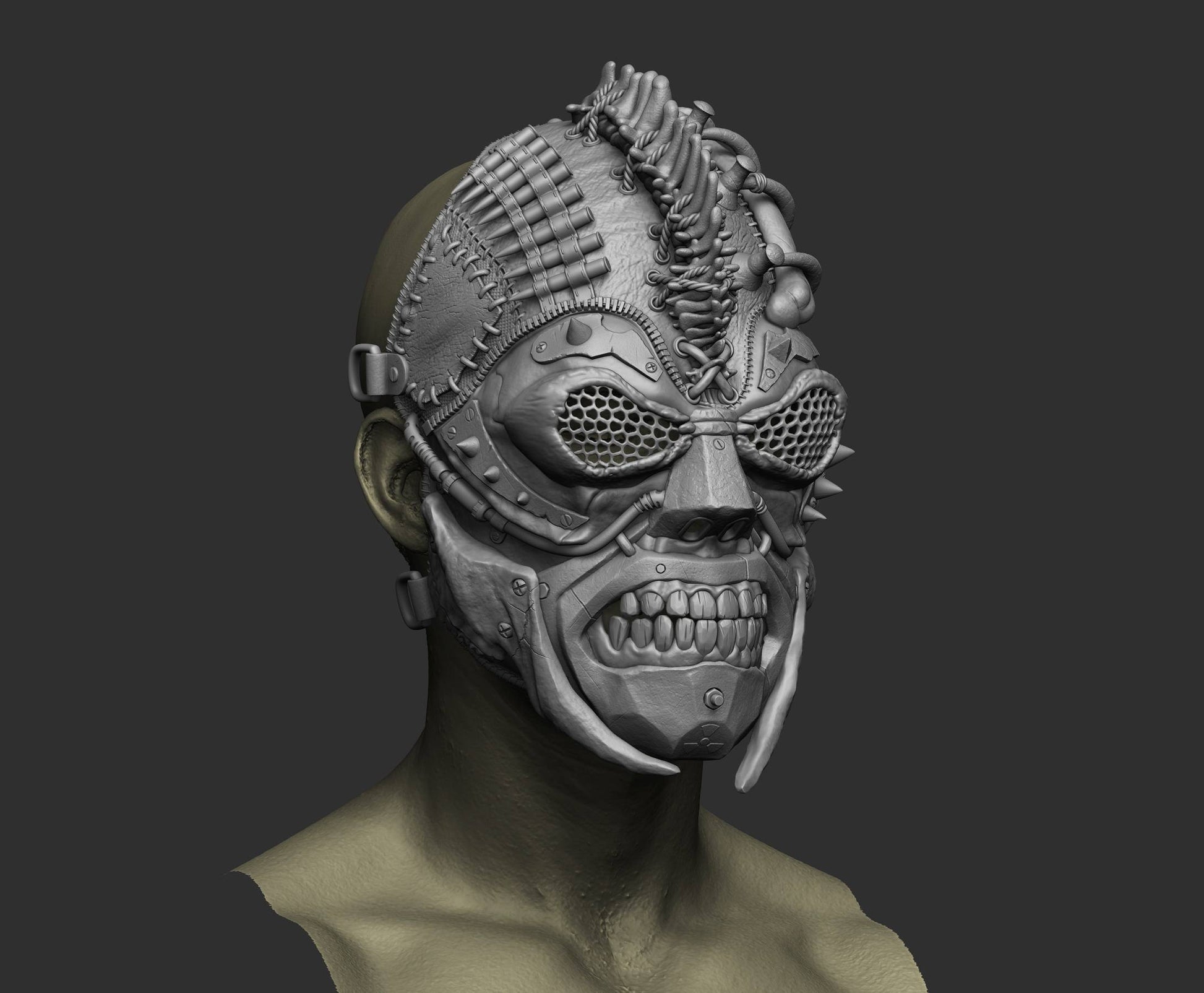 Apocalypto, vista frontale tre quarti render colorato — Hero Craft 3D