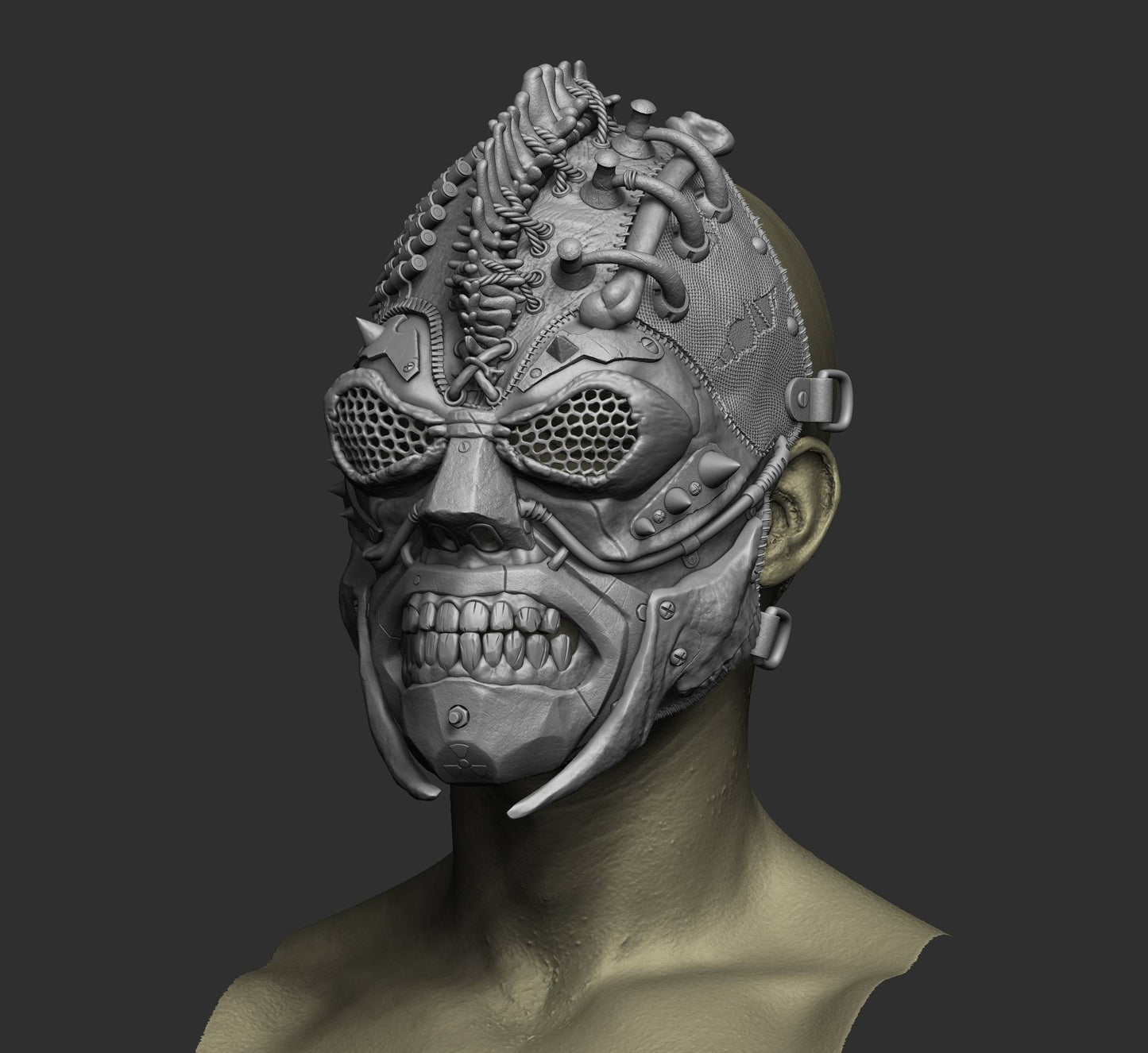Apocalypto, vista frontale render colorato finale — Hero Craft 3D