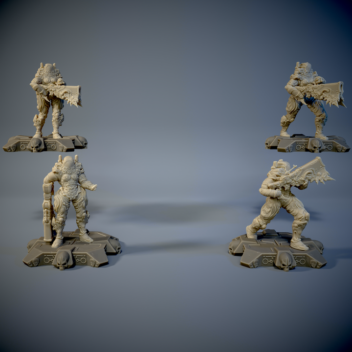 Narvex Heavy Soldier — vista frontale variante massiccia: elmo a doppio corno e cannone pesante a canna quadrata