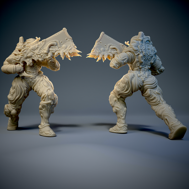Narvex Heavy Soldier — dettaglio ravvicinato testa: elmo biomeccanico con antenna e texture organica sul volto