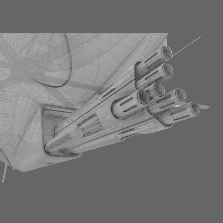 RAH-35 Comanche Stealth elicottero futuristico in resina - render wireframe vista superiore rotore