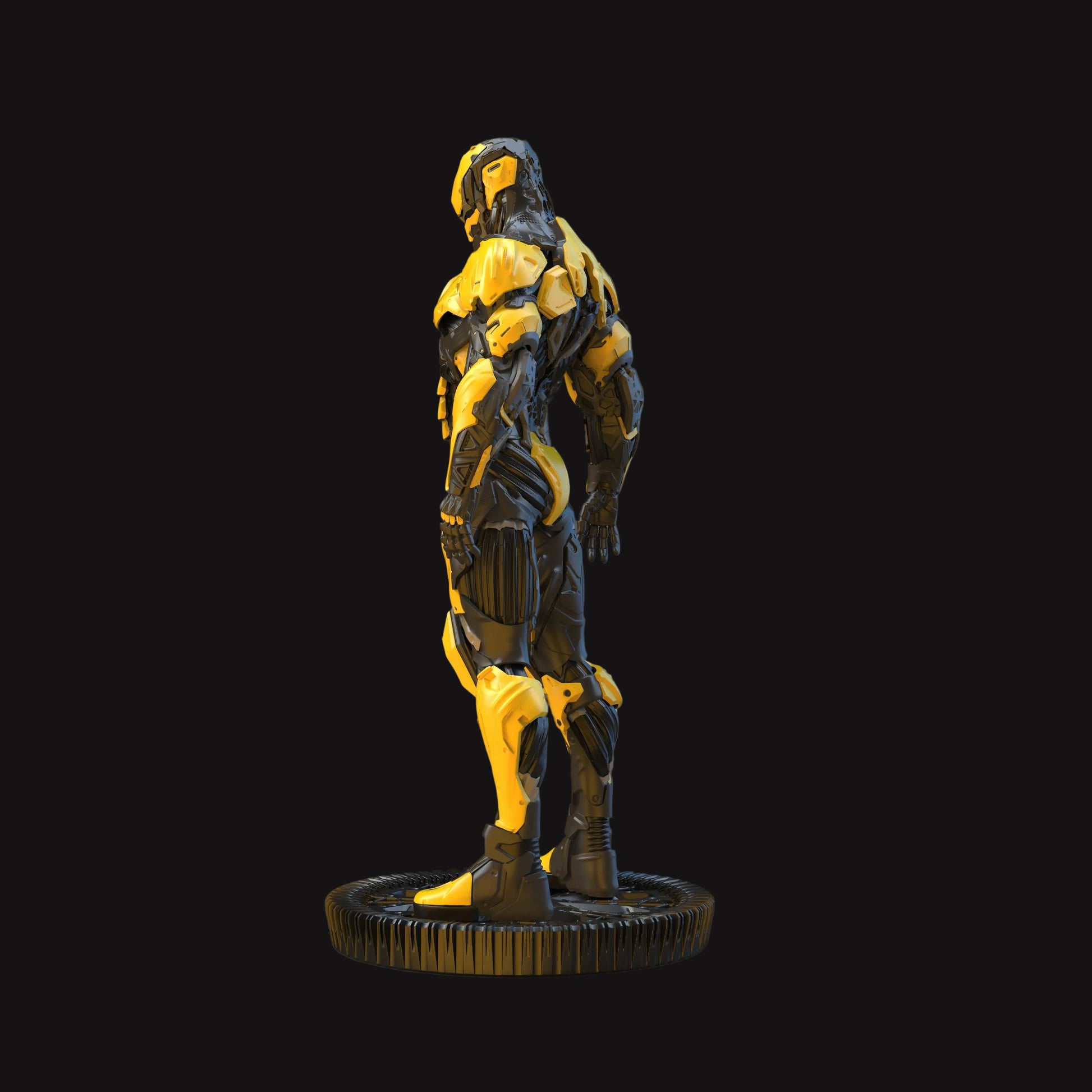 Kinetix-01 handmade resin left  statue side view - Hero Craft 3D