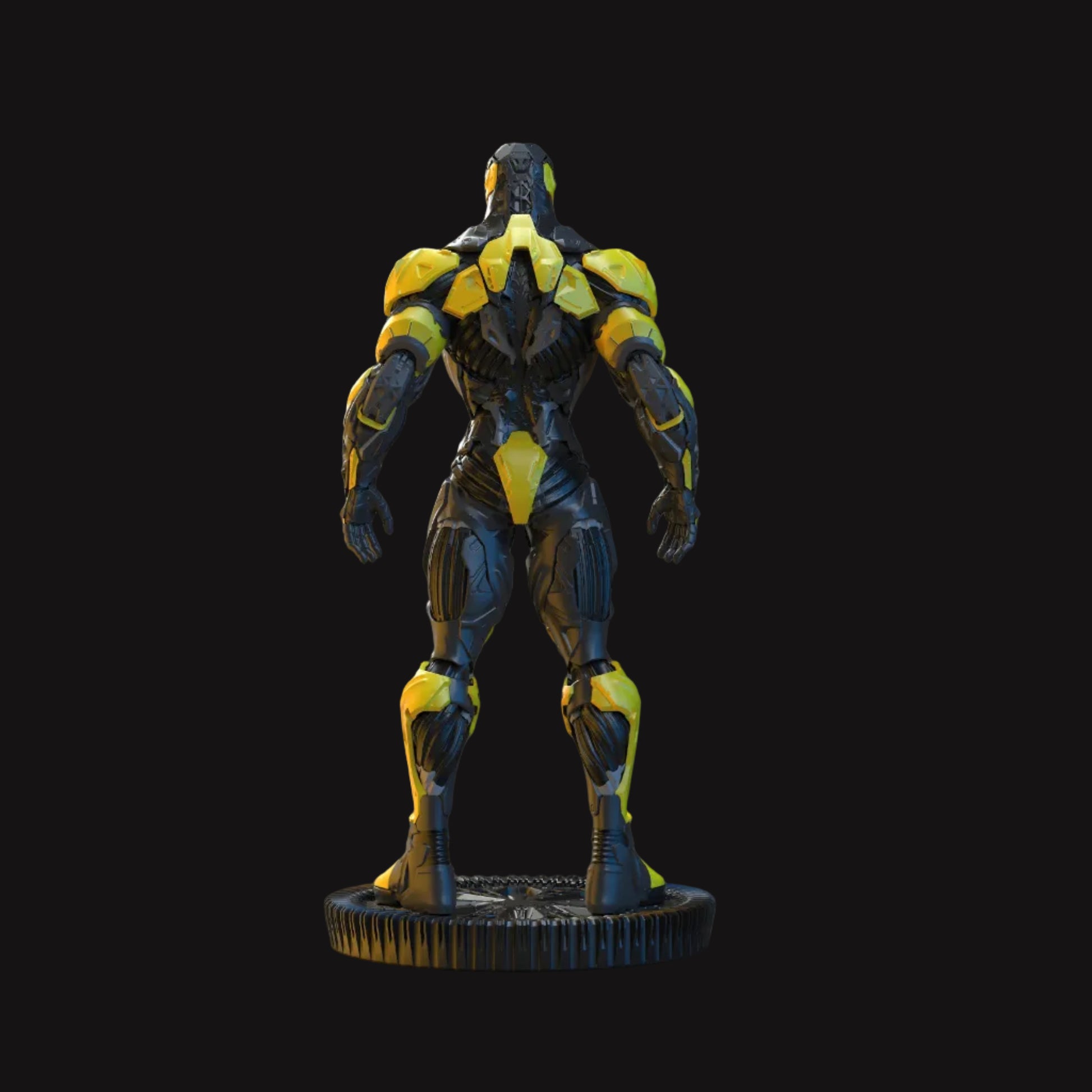 Kinetix-01 handmade resin statue rear view - Hero Craft 3D