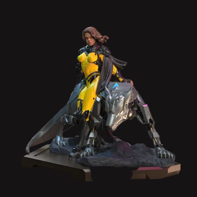 Kora Vesper Thorne handmade resin statue left  side view - Hero Craft 3D
