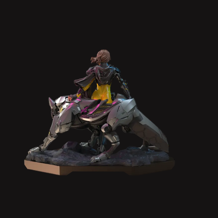 Kora Vesper Thorne handmade resin statue rear view - Hero Craft 3D