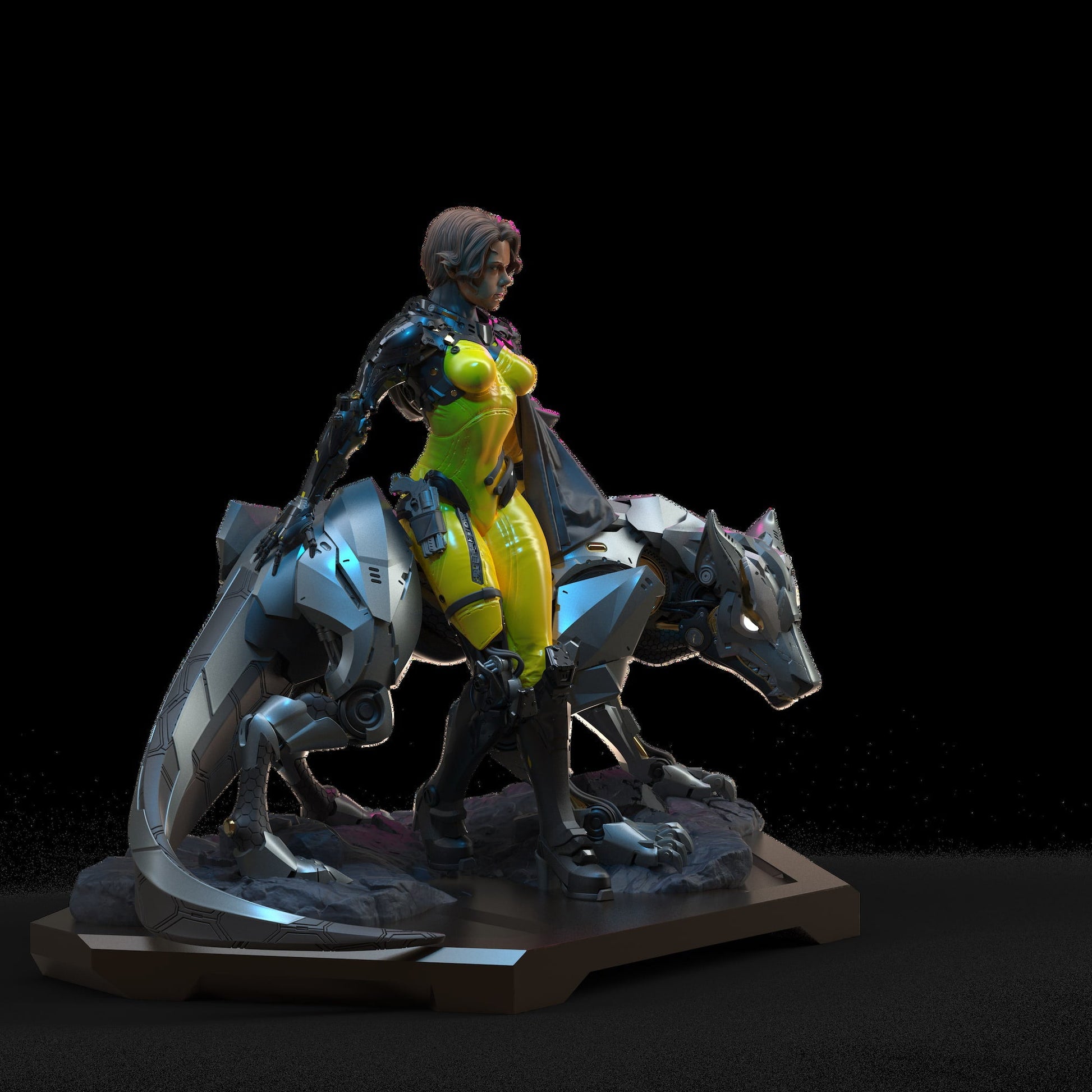 Kora Vesper Thorne handmade resin statue right side view - Hero Craft 3D