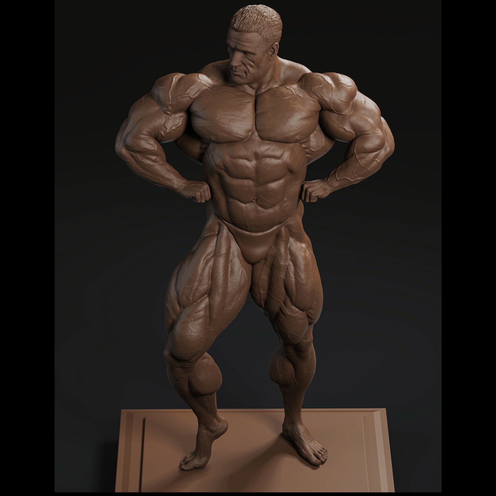 "Dorian Yates Bodybuilder handmade resin statue front view - Hero Craft 3D"