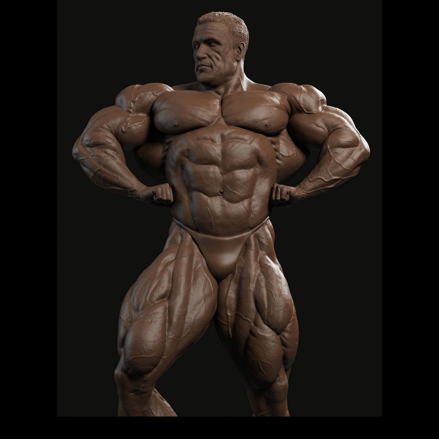 "Dorian Yates Bodybuilder handmade resin statue detail - Hero Craft 3D"