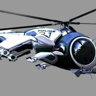 Drosophila MelanoCOPter - Render bianco vista laterale