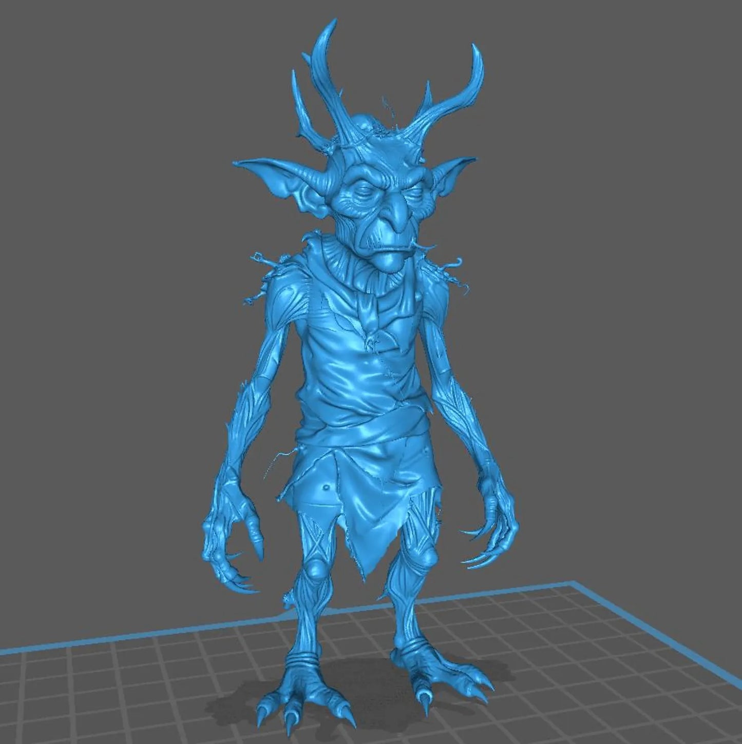 Gornek — Il Vecchio dei Margini, vista laterale, stampa SLA in resina — Hero Craft 3D