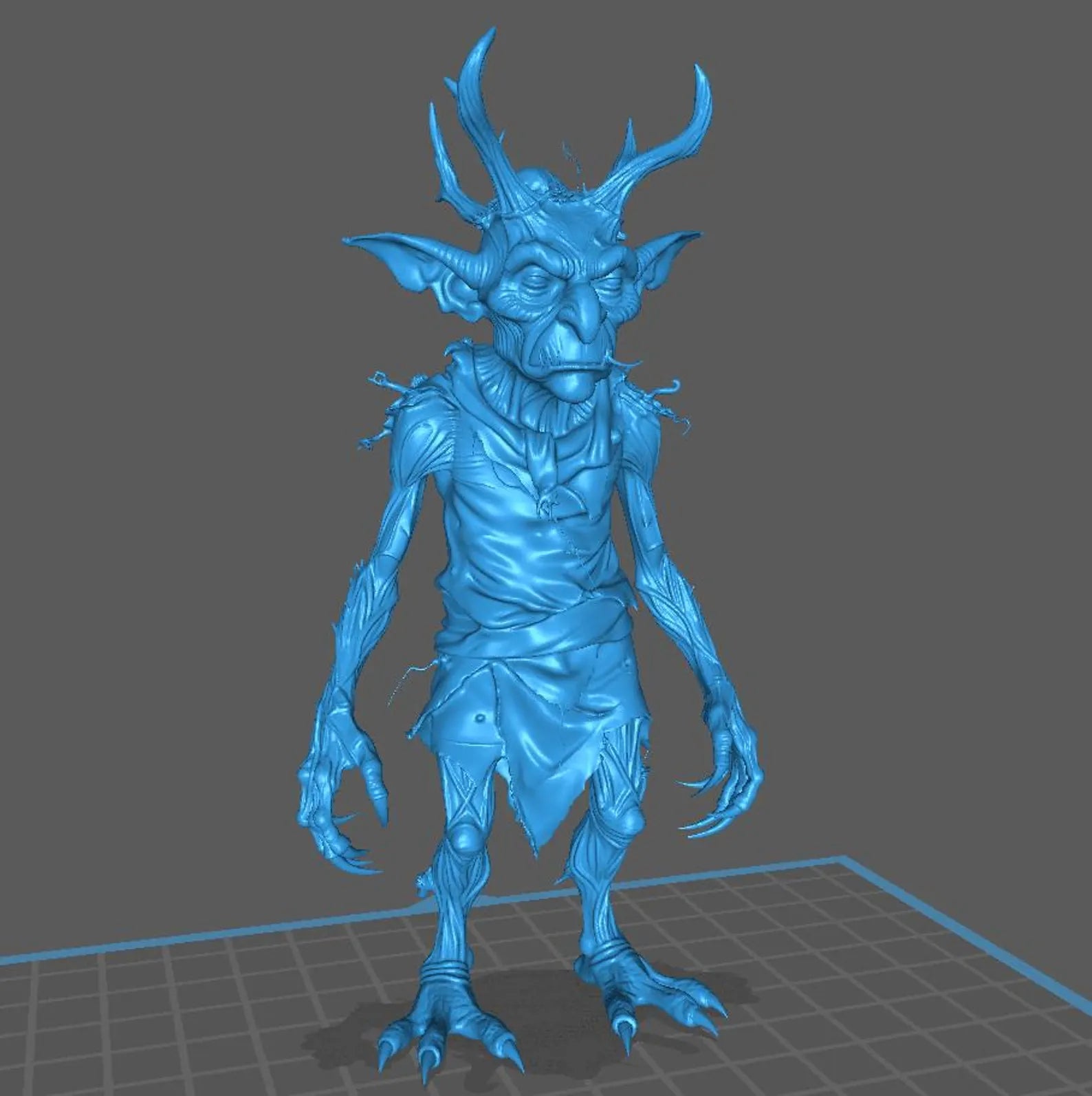 Gornek — Il Vecchio dei Margini, vista laterale, stampa SLA in resina — Hero Craft 3D