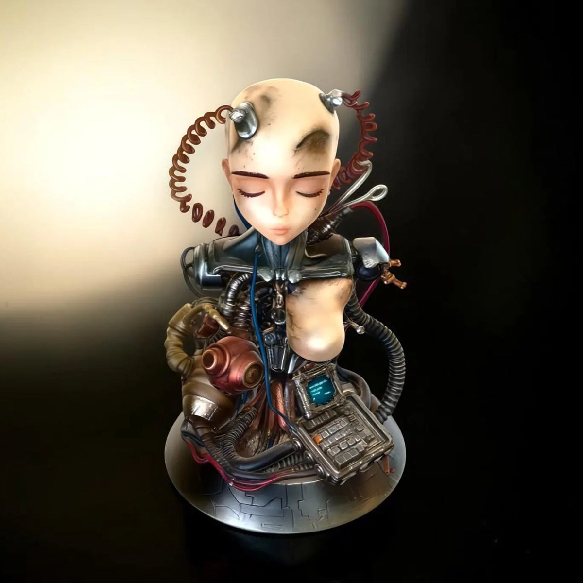 Nexus L'Anima della Macchina — Busto da Collezione in Resina, vista frontale, finitura rame dipinta a mano | Hero Craft 3D