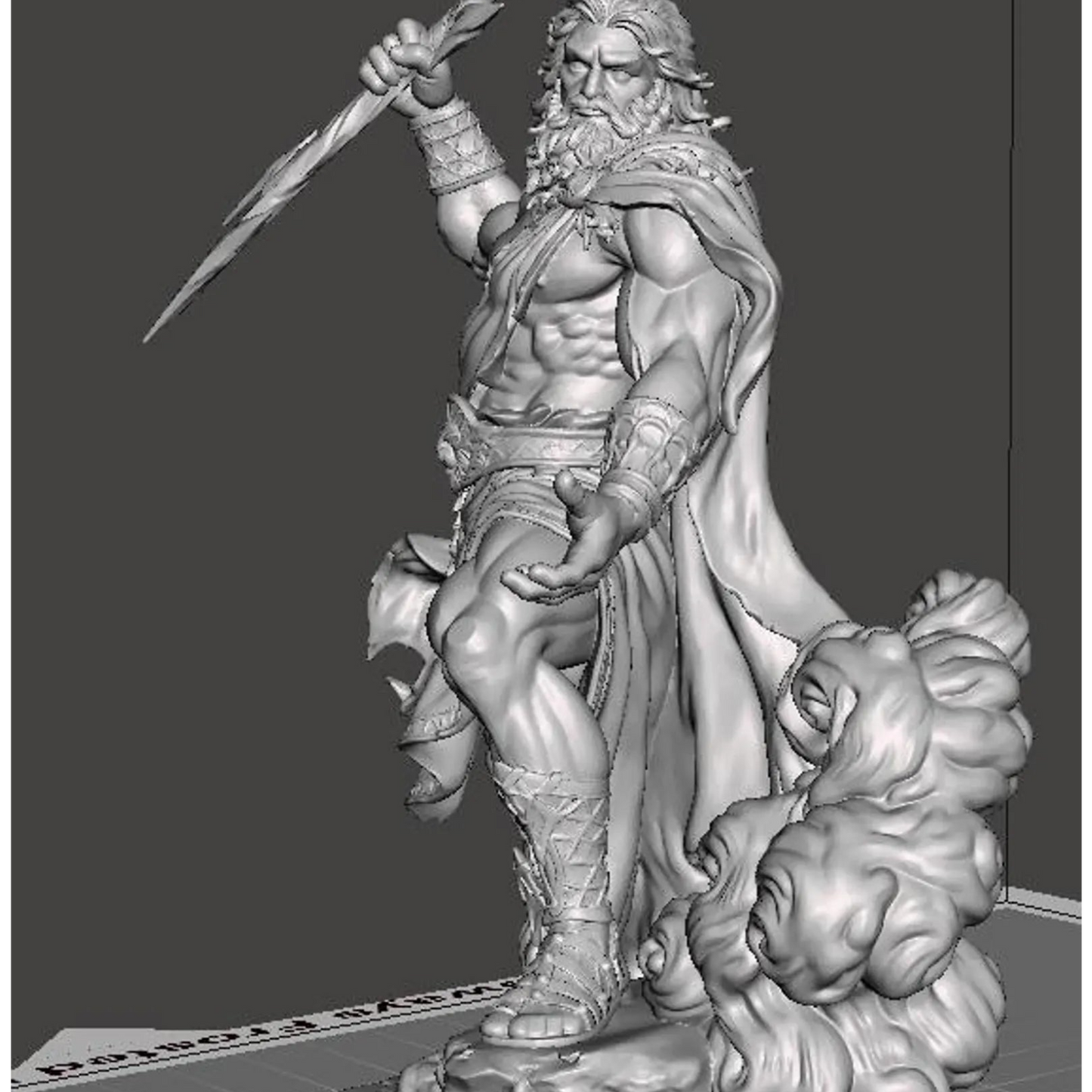 Zeus statua resina - vista laterale destra