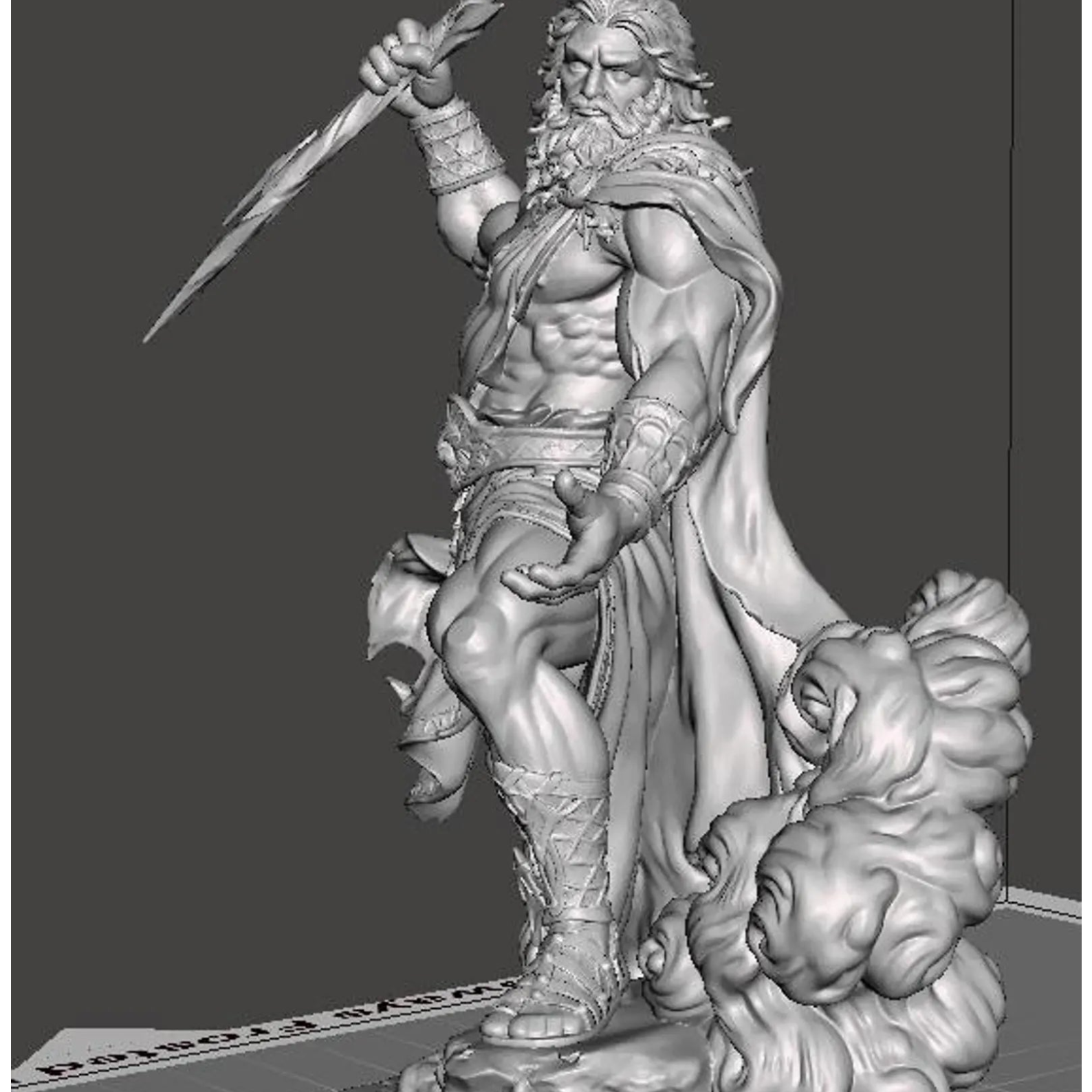 Zeus statua resina - vista laterale destra