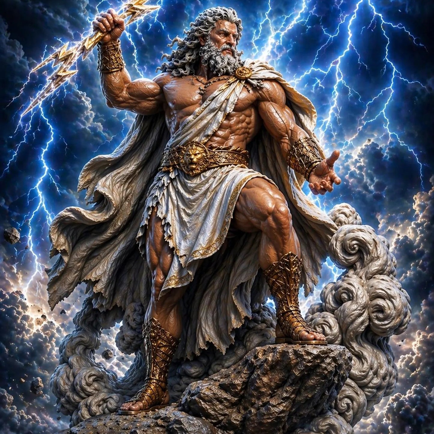 Zeus statua resina - render colorato