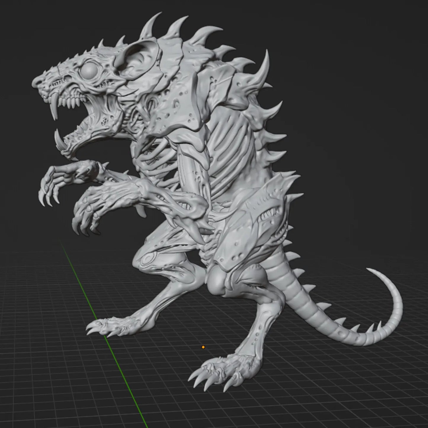 Vorrax - Vista laterale modello 3D grigio