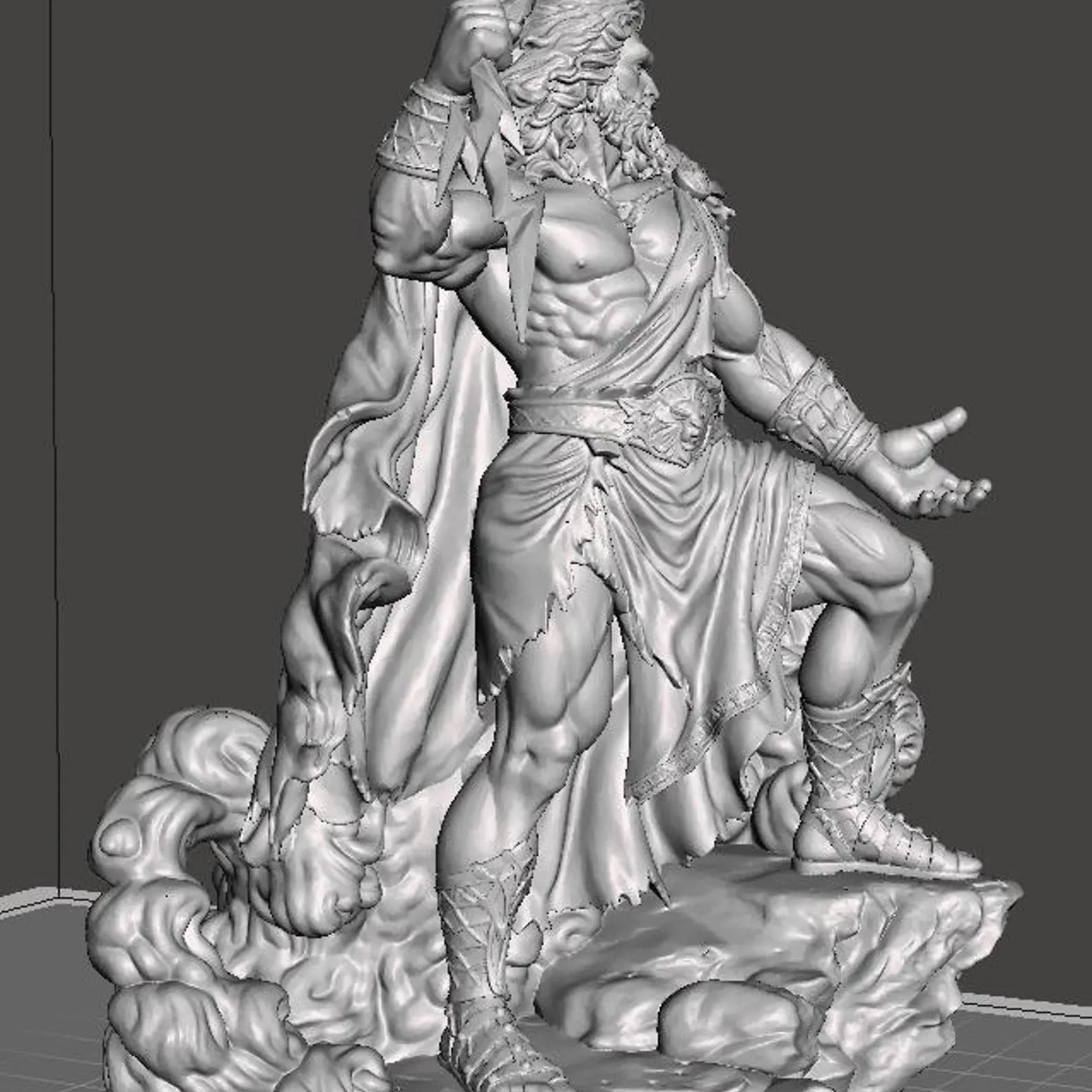 Zeus statua resina - vista posteriore
