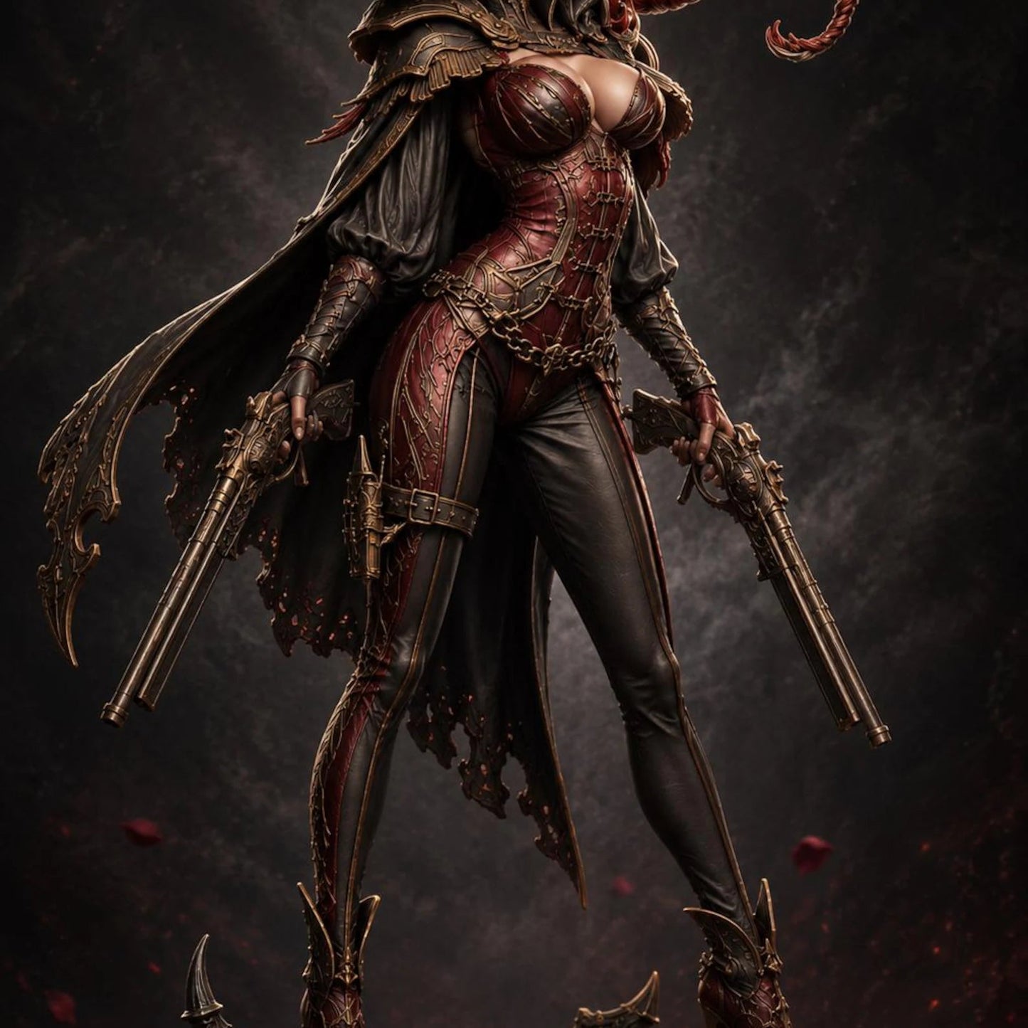 Shadowgunslinger - Versione dipinta cremisi e bronzo con doppi fucili