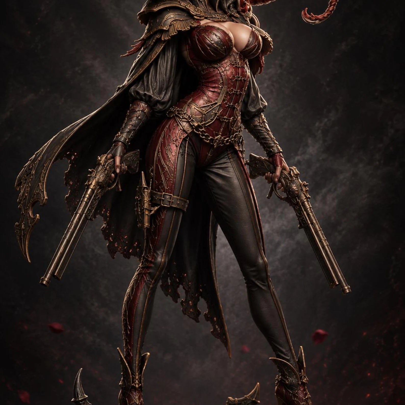 Shadowgunslinger - Versione dipinta cremisi e bronzo con doppi fucili