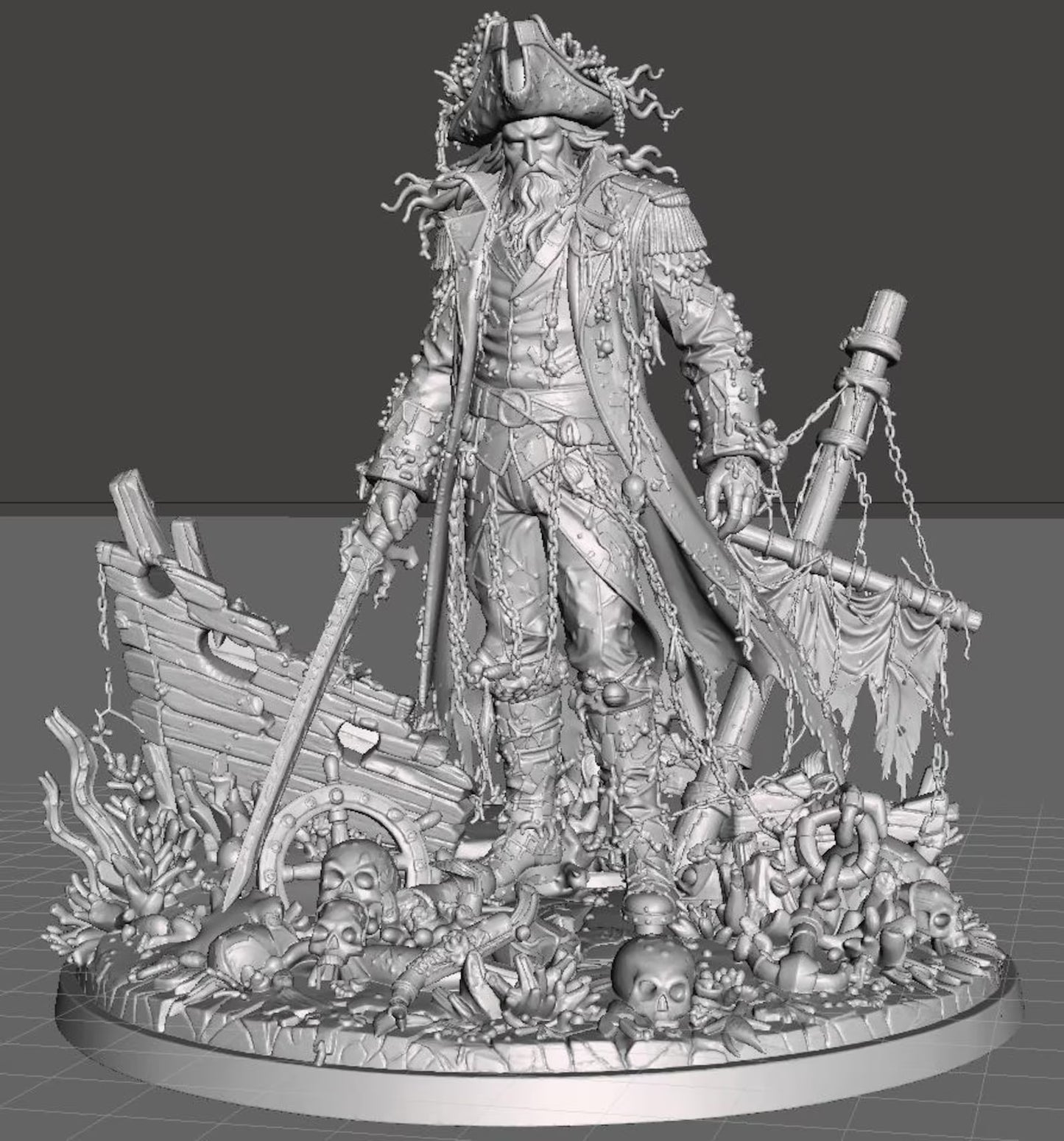 Drowned Admiral - Vista laterale sinistra render 3D