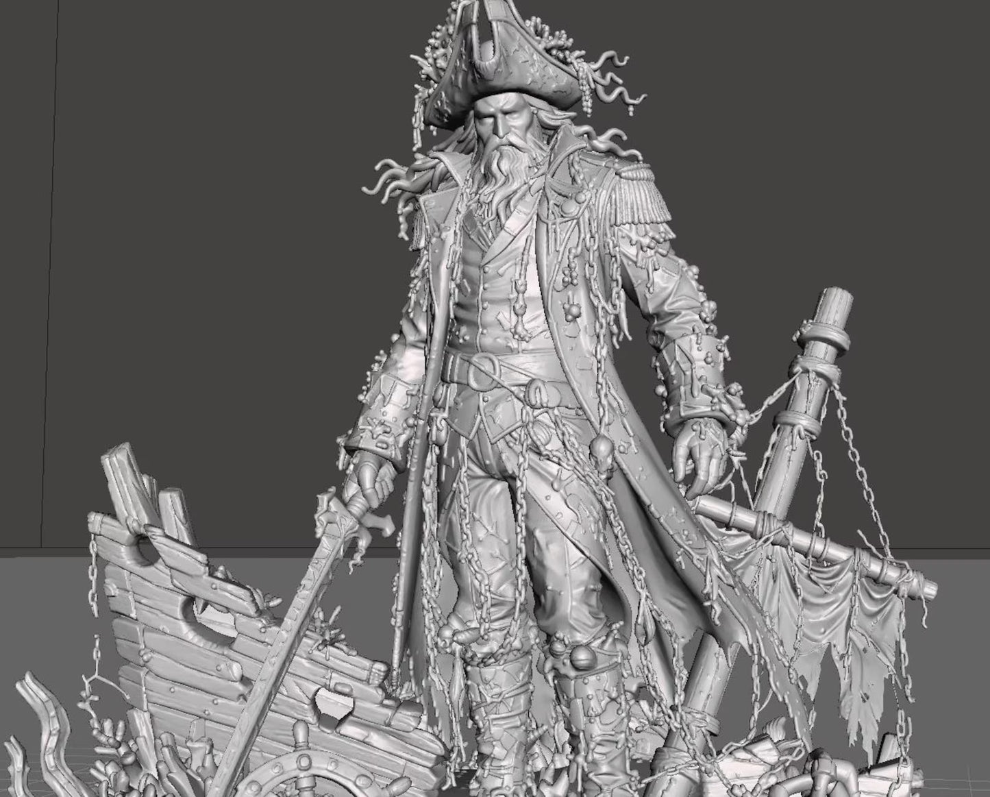 Drowned Admiral - Vista frontale render 3D