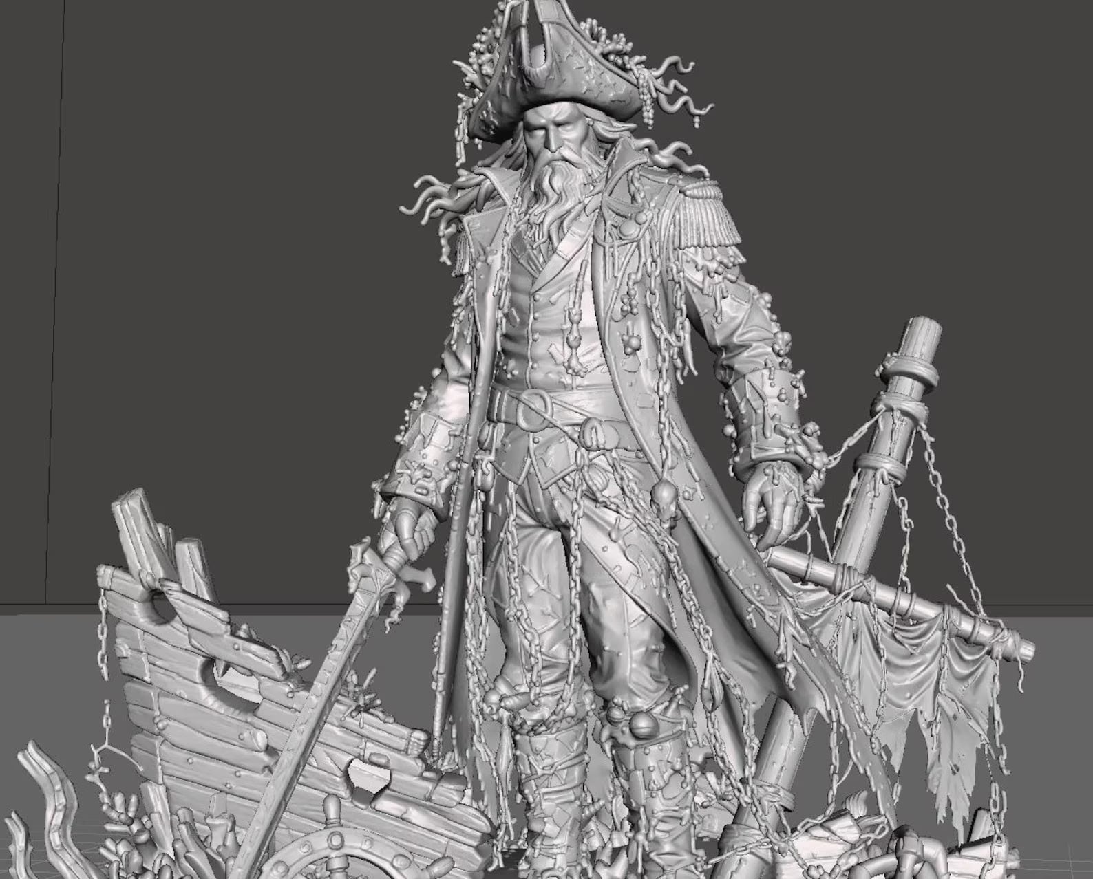 Drowned Admiral - Vista frontale render 3D