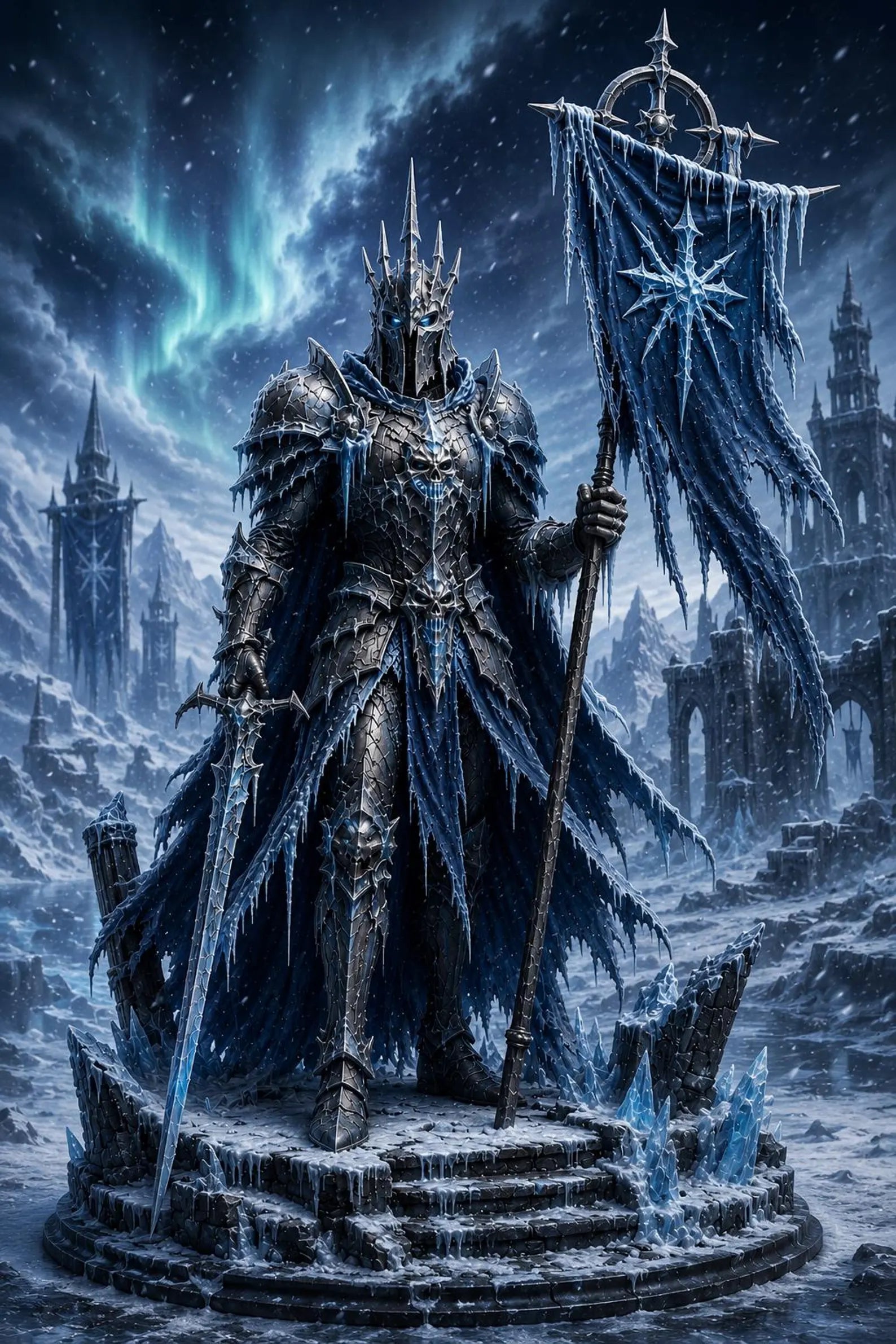 Frost Revenant - Vista frontale completa render 3D