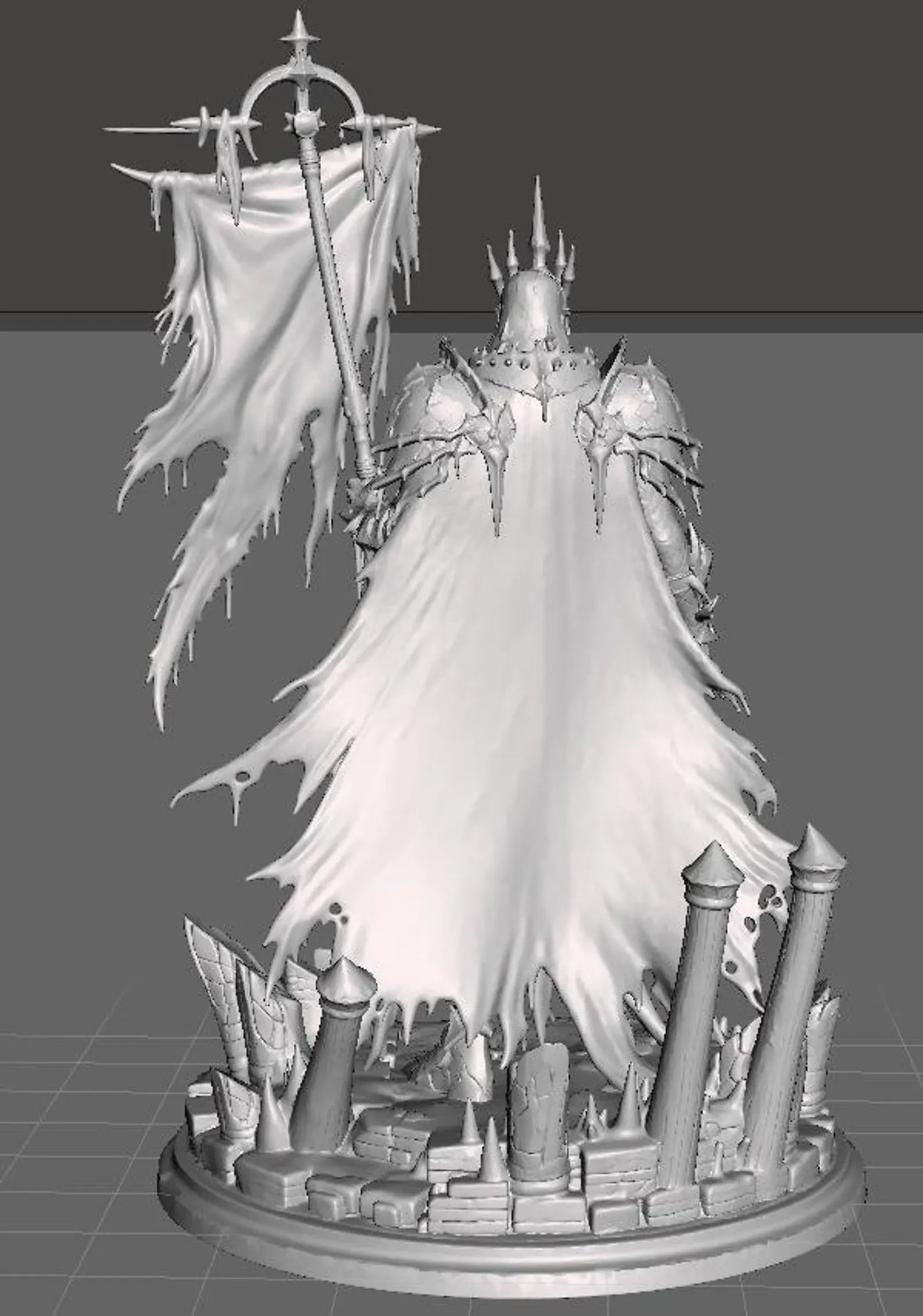 Frost Revenant - Vista posteriore con mantello render 3D
