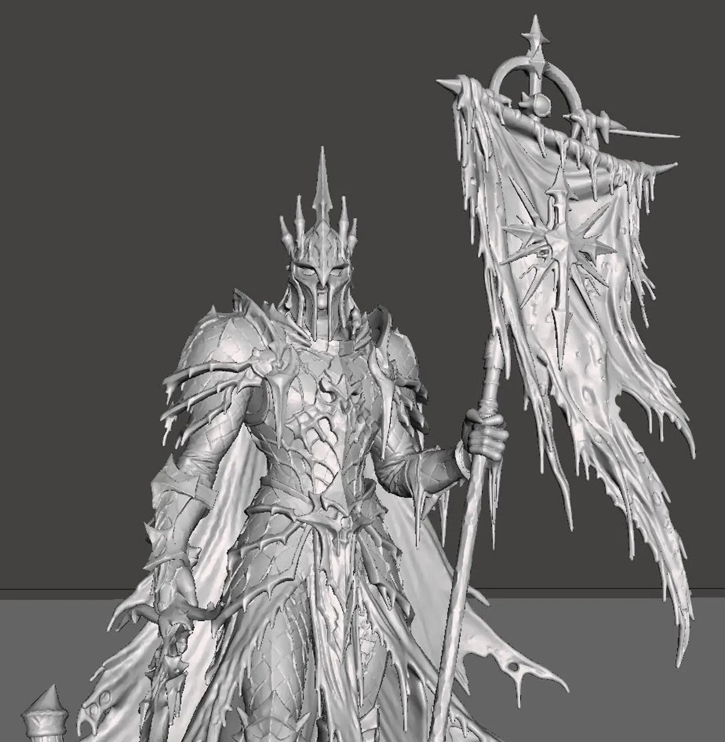 Frost Revenant - Vista laterale sinistra render 3D grigio