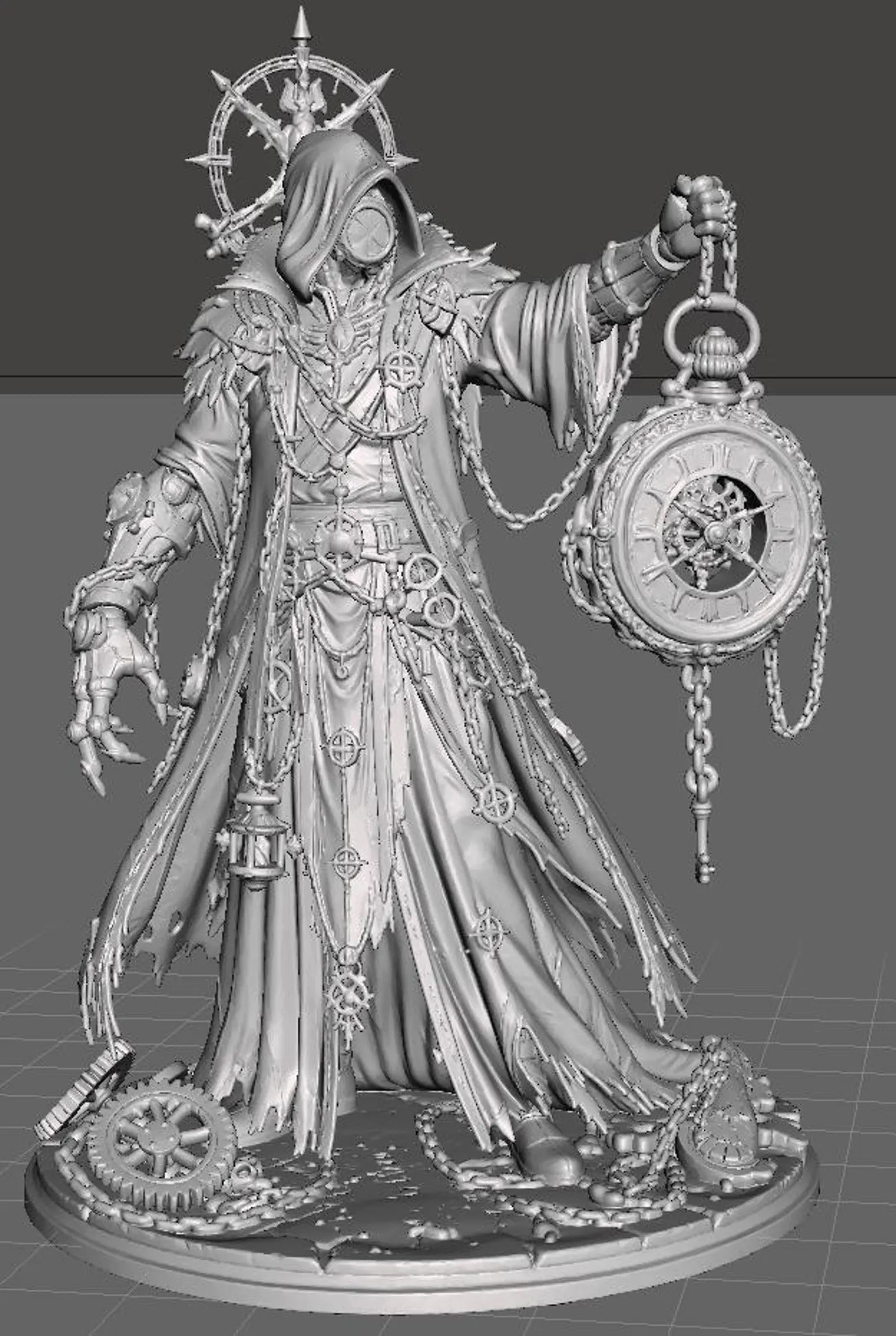 Timekeeper - Vista tre quarti sinistra render 3D grigio