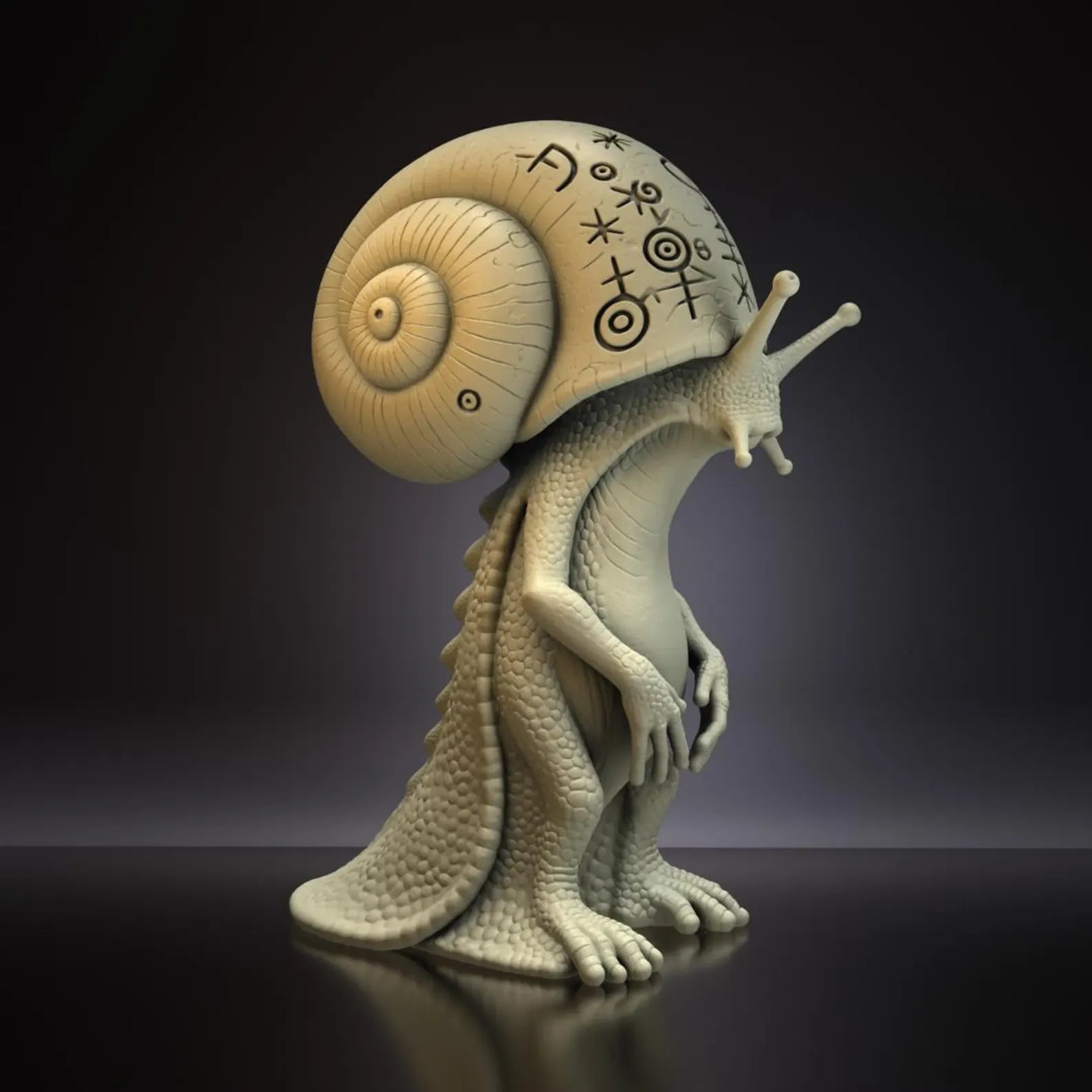 Gastrophor - Vista laterale con guscio spirale