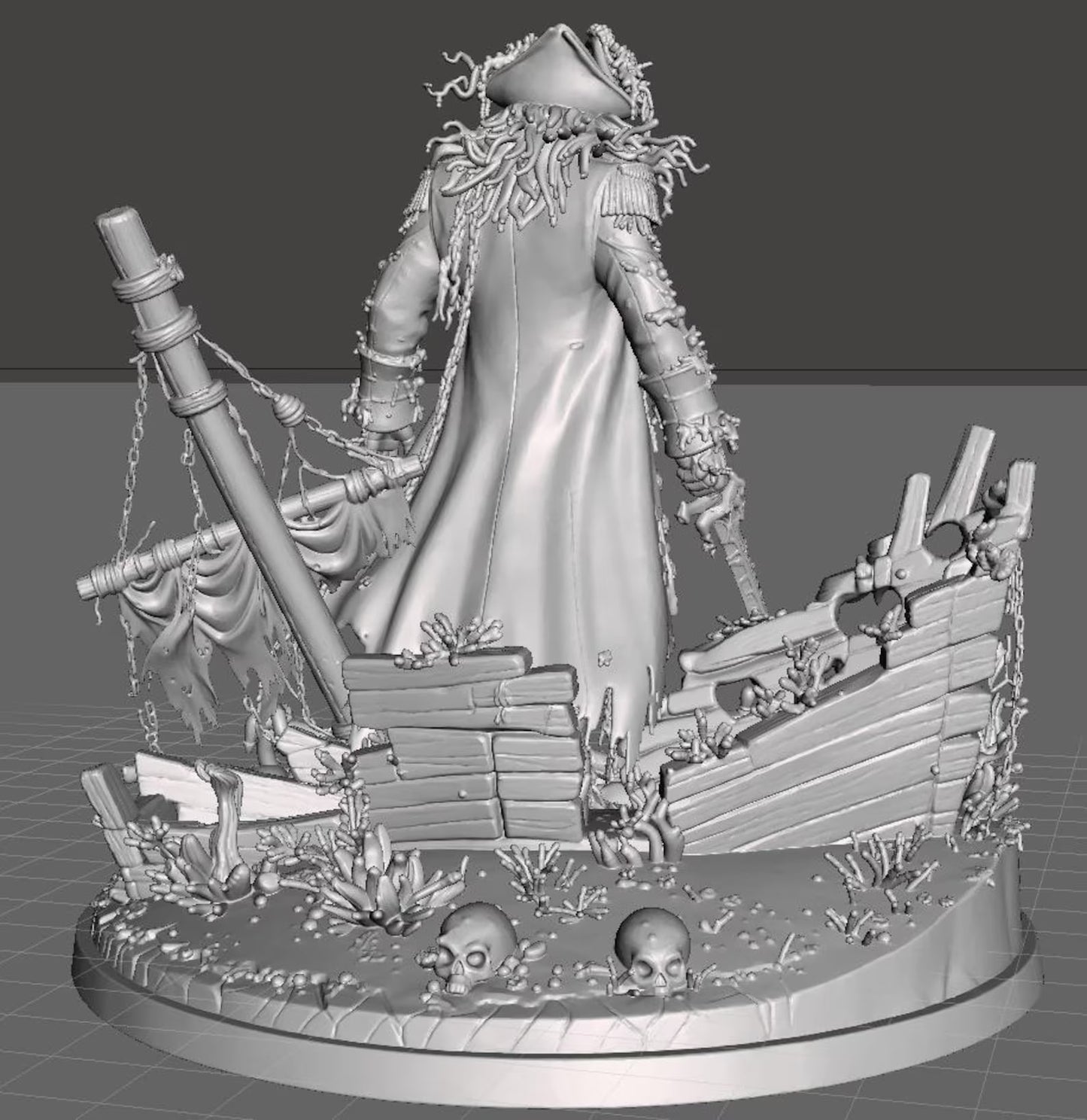 Drowned Admiral - Vista posteriore render 3D