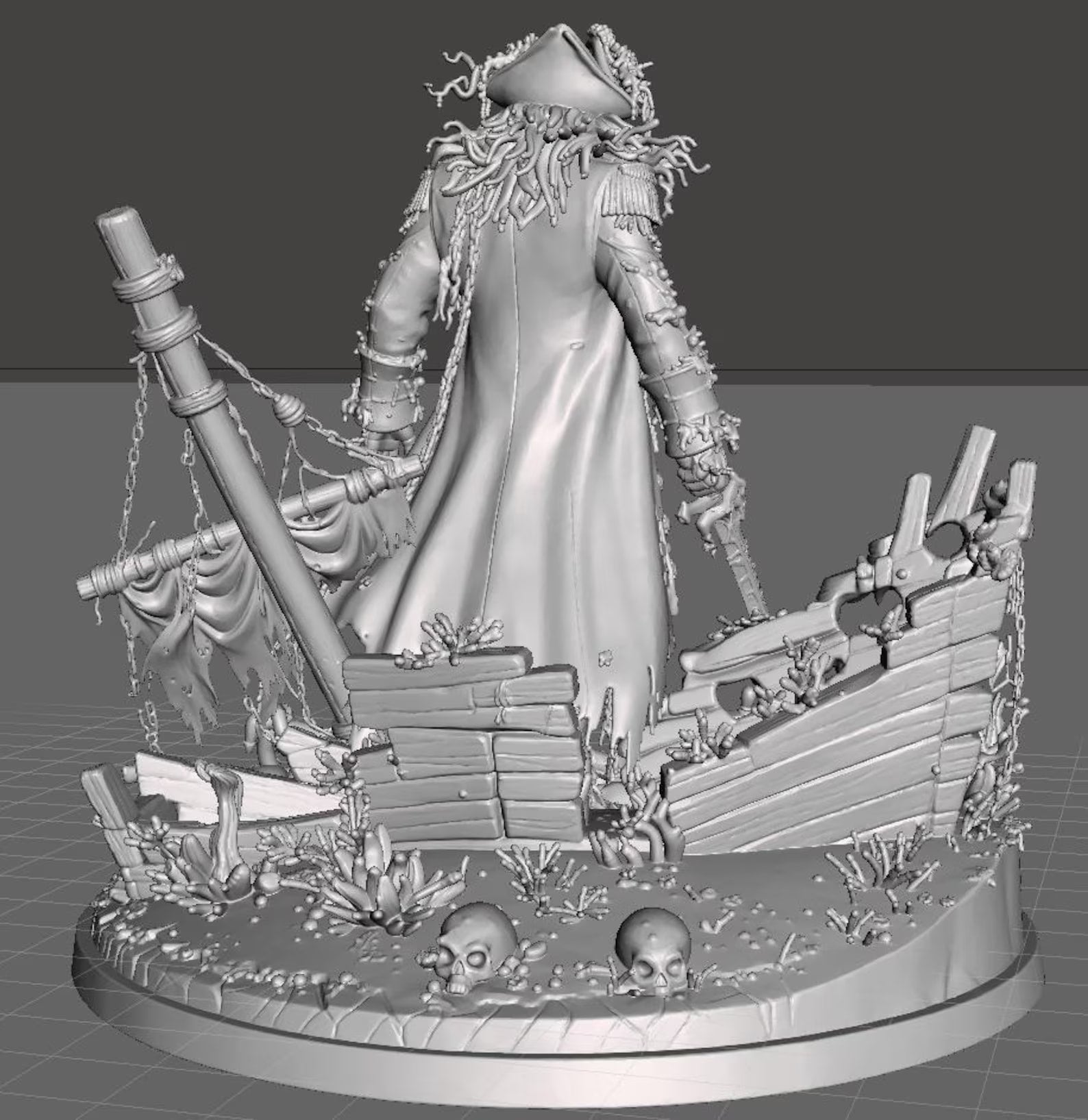 Drowned Admiral - Vista posteriore render 3D