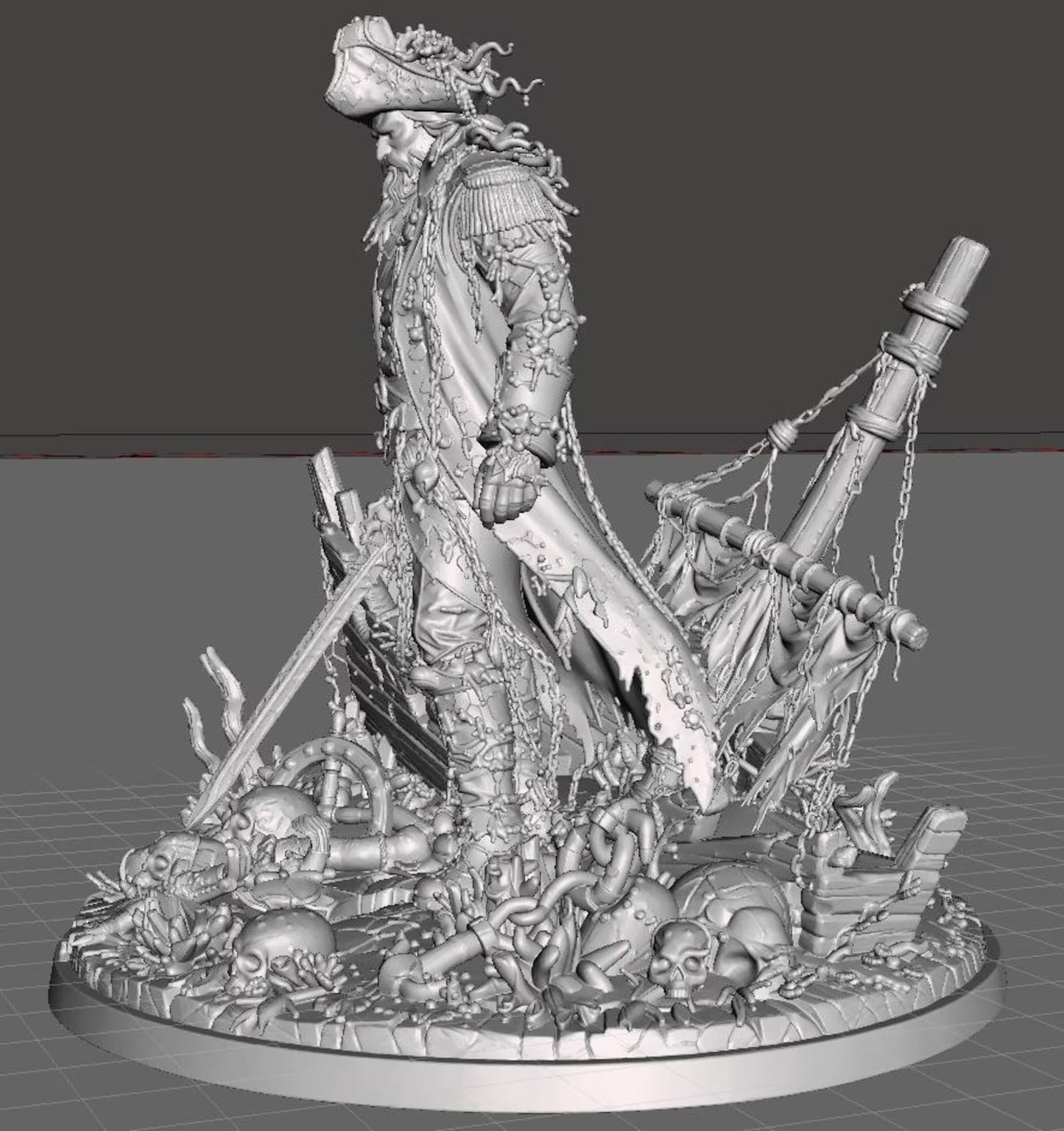 Drowned Admiral - Vista laterale destra render 3D