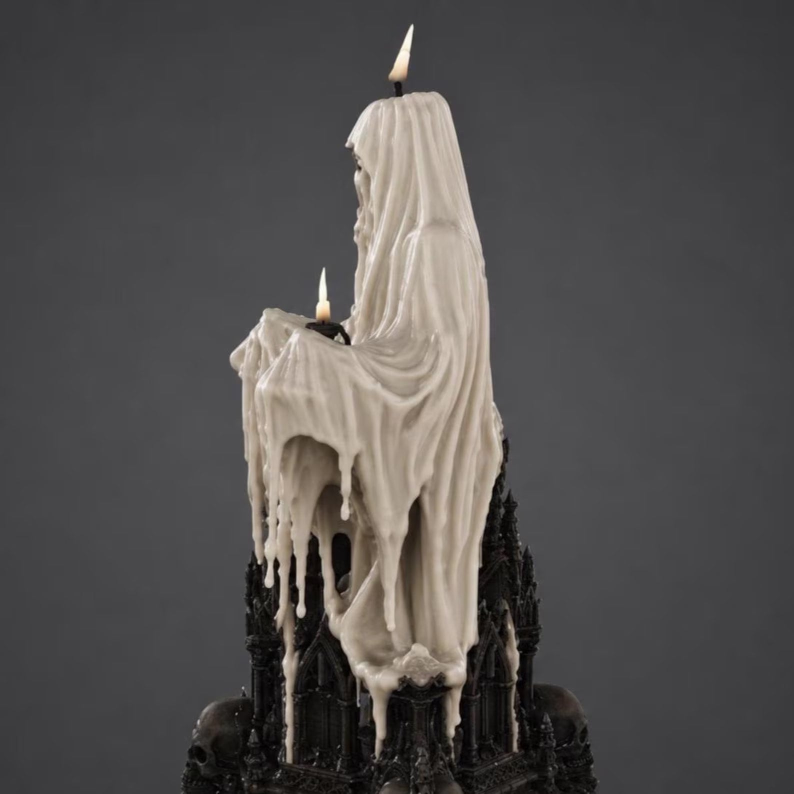 Ghost Candle - Vista laterale con teschio urlante e candela