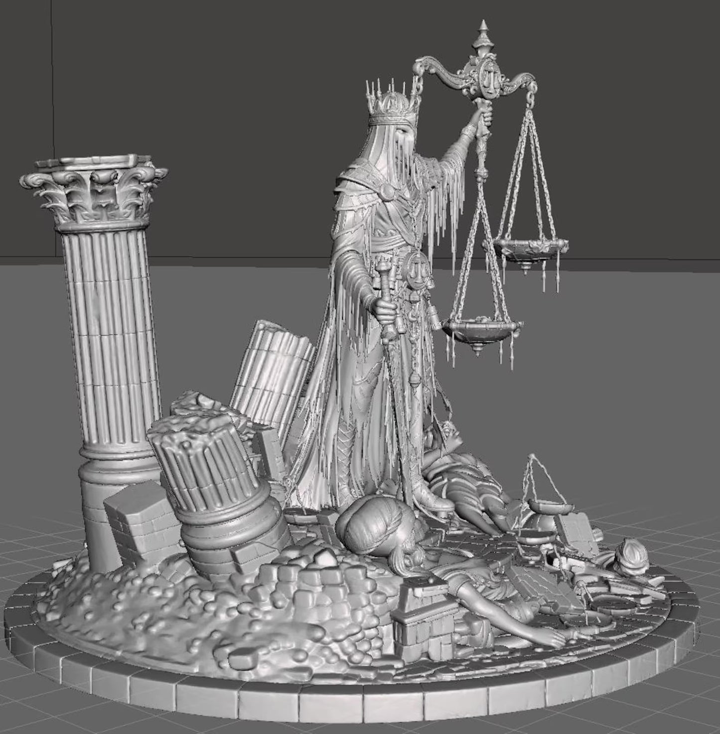 Last Judge - Vista laterale sinistra render 3D grigio