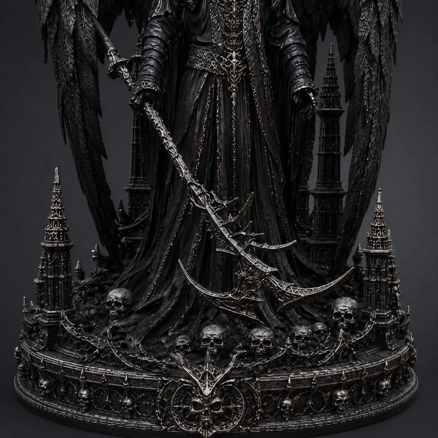 Angel of Death - Dettaglio busto con armatura nera e teschi