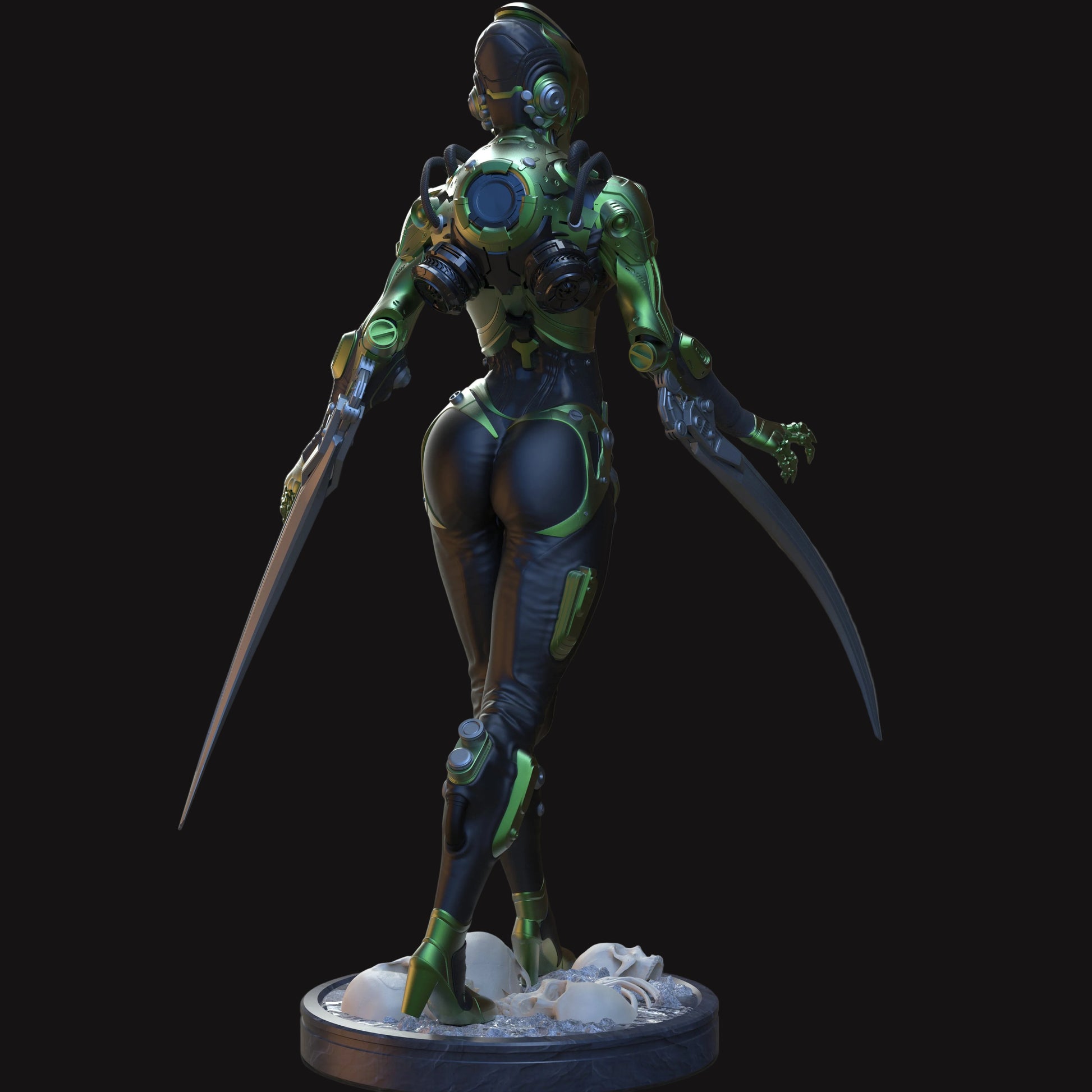 "Mantis 01 handmade resin statue back view - Hero Craft 3D"