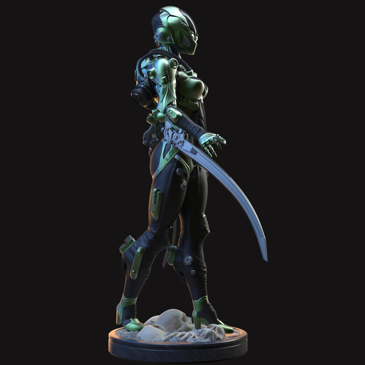 "Mantis 01 handmade resin statue side view - Hero Craft 3D"