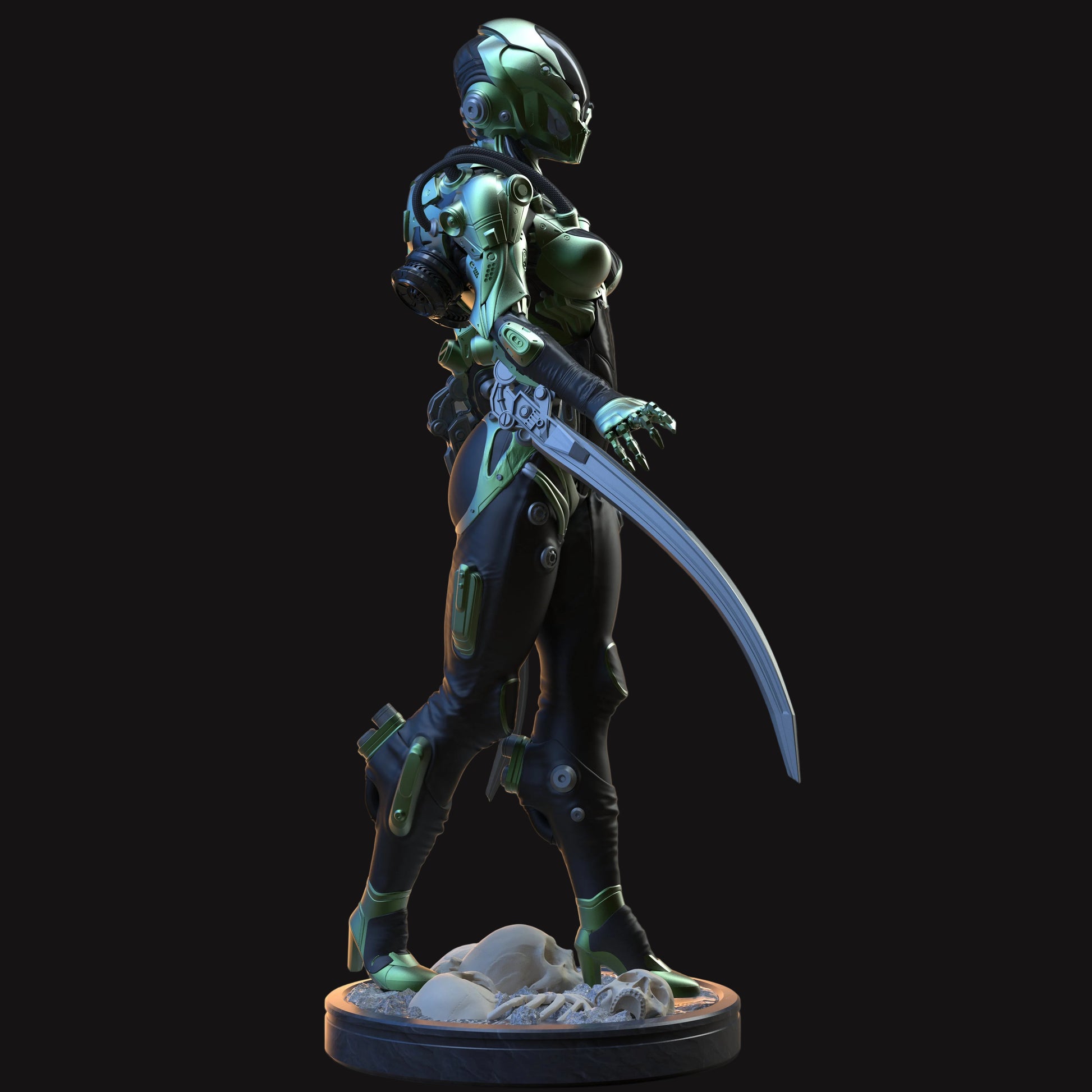 "Mantis 01 handmade resin statue side view - Hero Craft 3D"