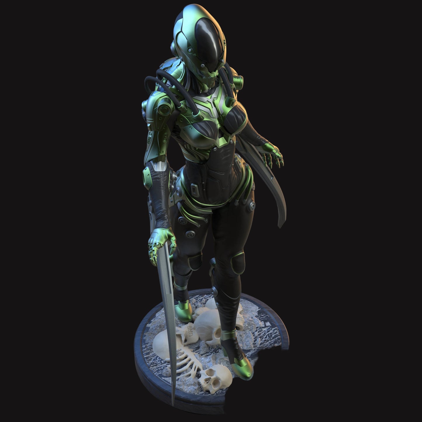 "Mantis 01 handmade resin statue front view - Hero Craft 3D"