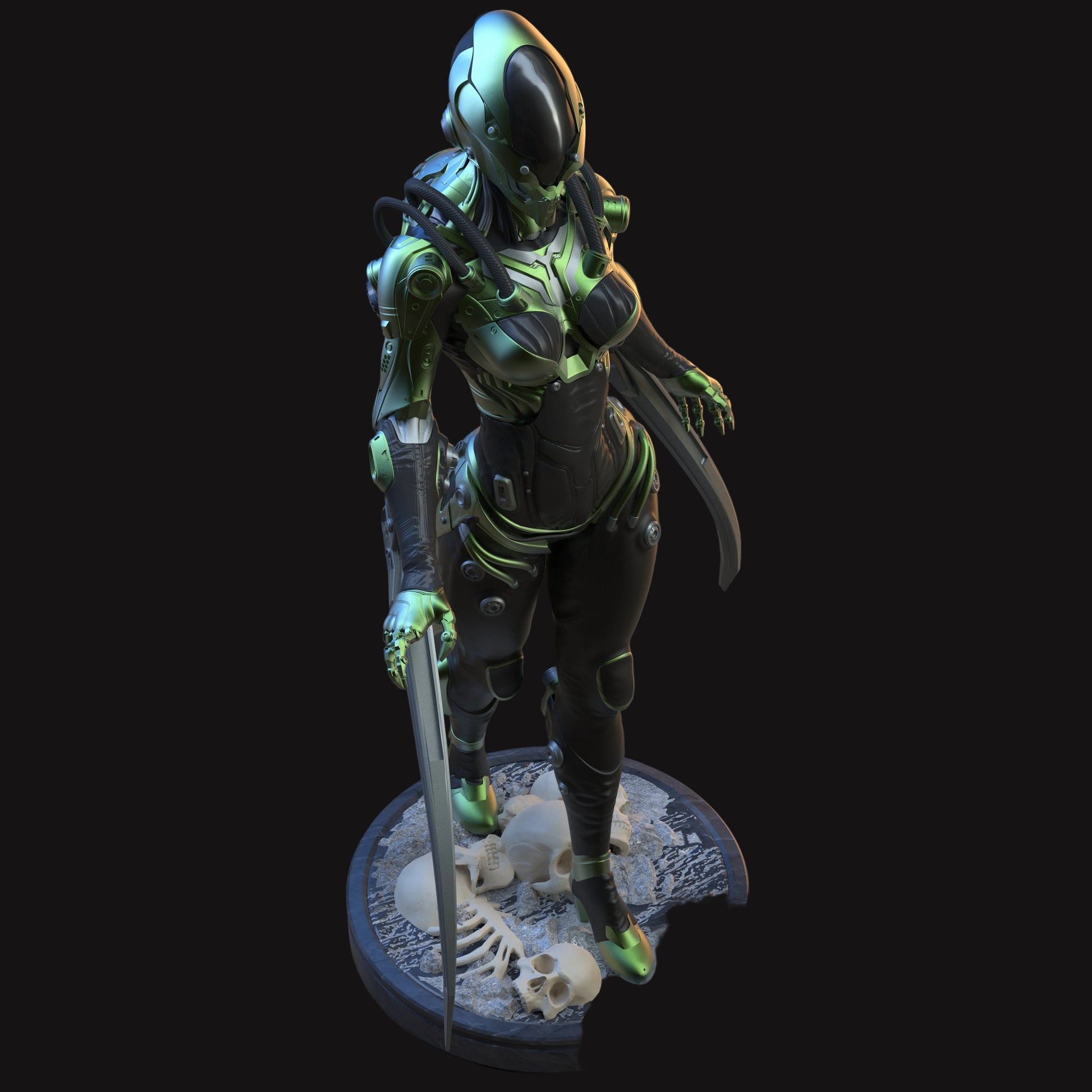 "Mantis 01 handmade resin statue front view - Hero Craft 3D"