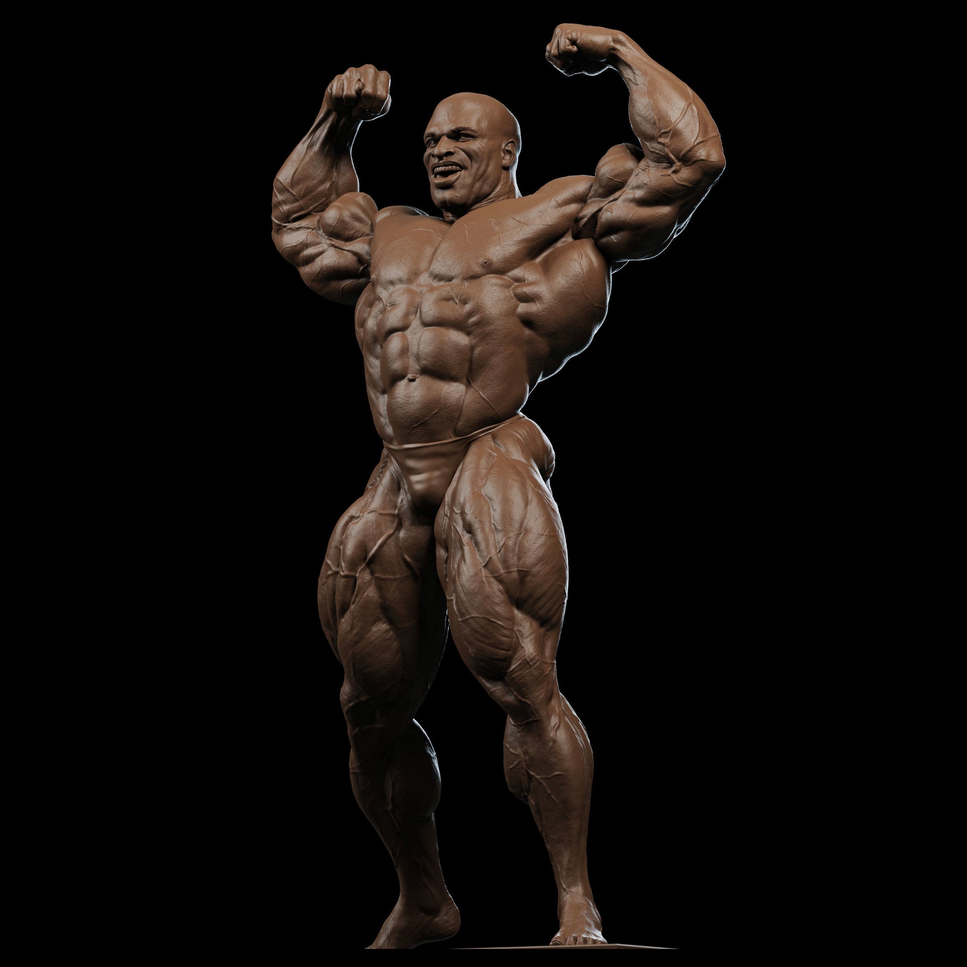 "Ronnie Coleman Bodybuilder handmade resin statue front view - Hero Craft 3D"
