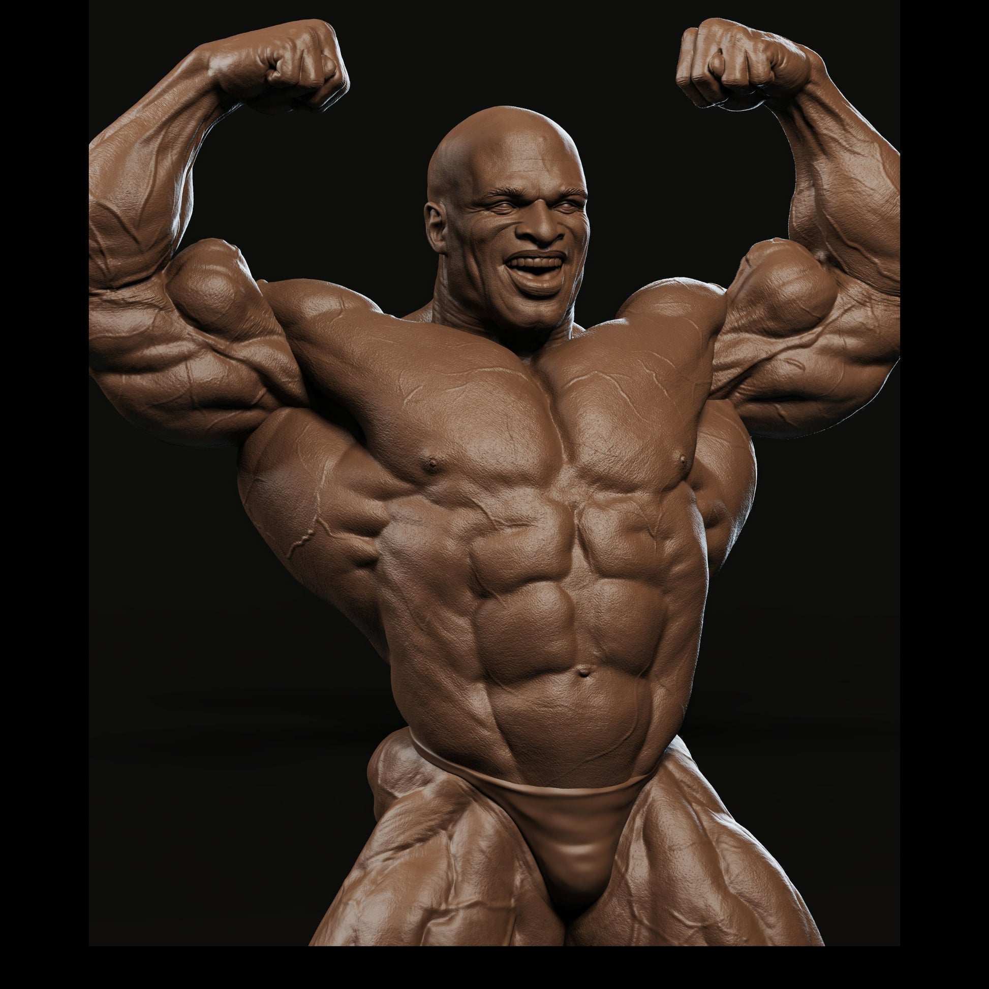 "Ronnie Coleman Bodybuilder handmade resin statue detail - Hero Craft 3D"