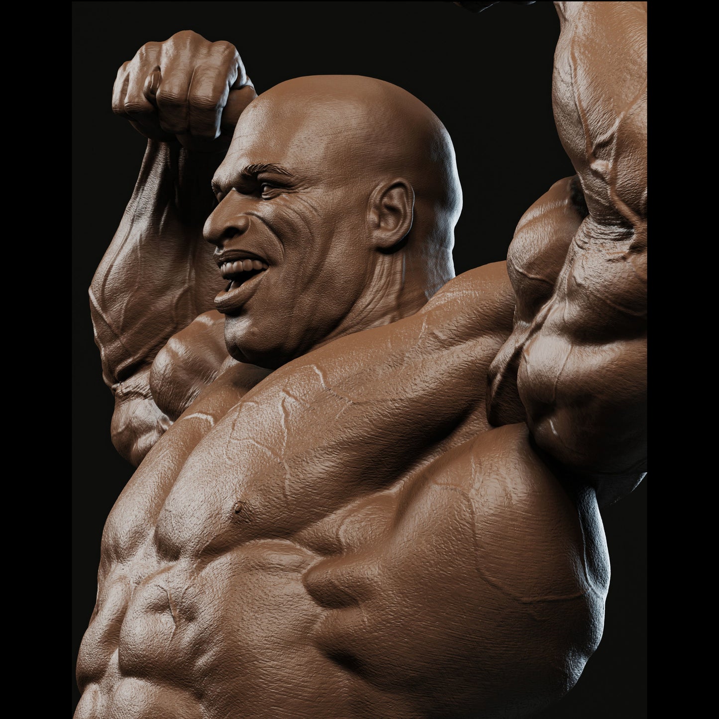 "Ronnie Coleman Bodybuilder handmade resin statue close up - Hero Craft 3D"