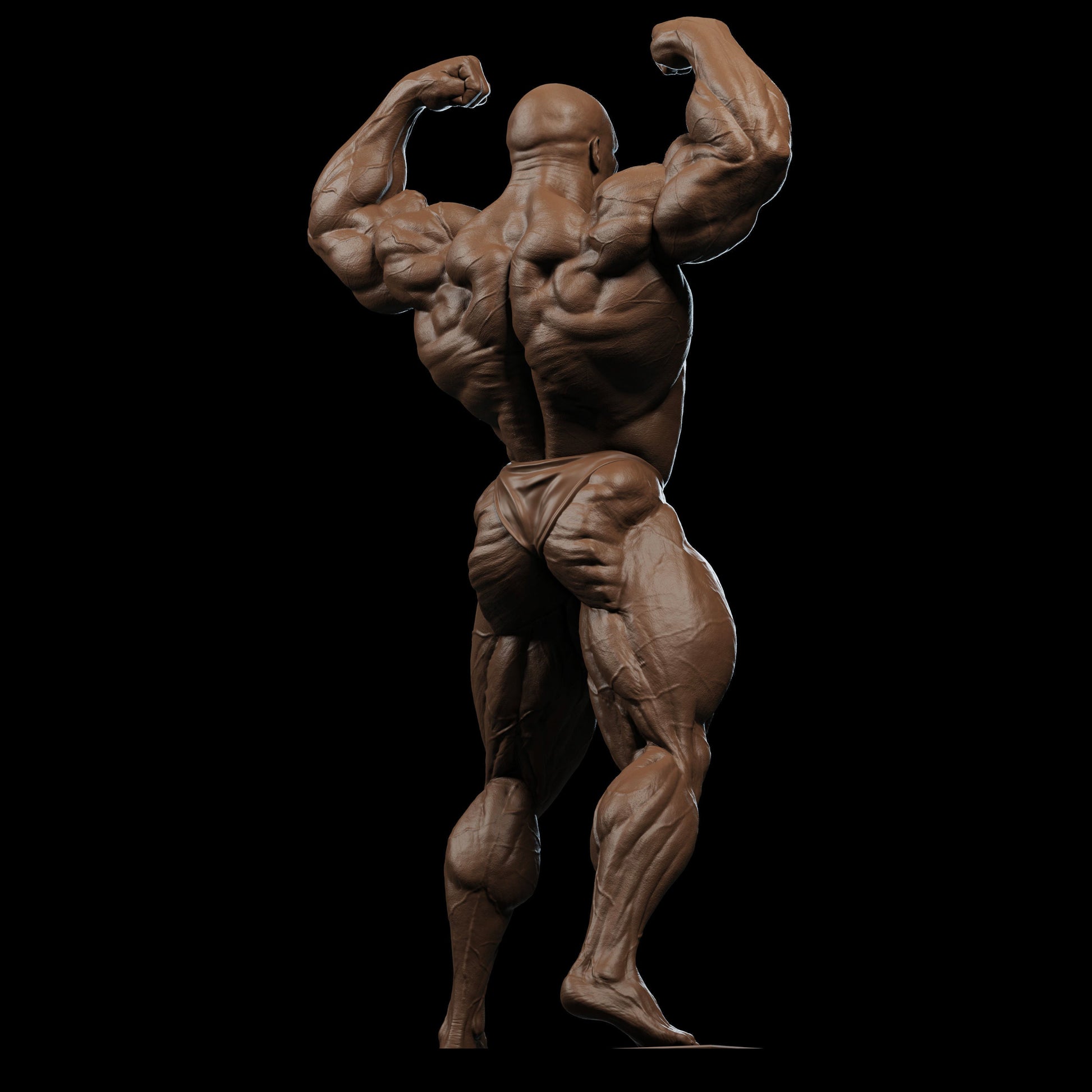 "Ronnie Coleman Bodybuilder handmade resin statue side view - Hero Craft 3D"