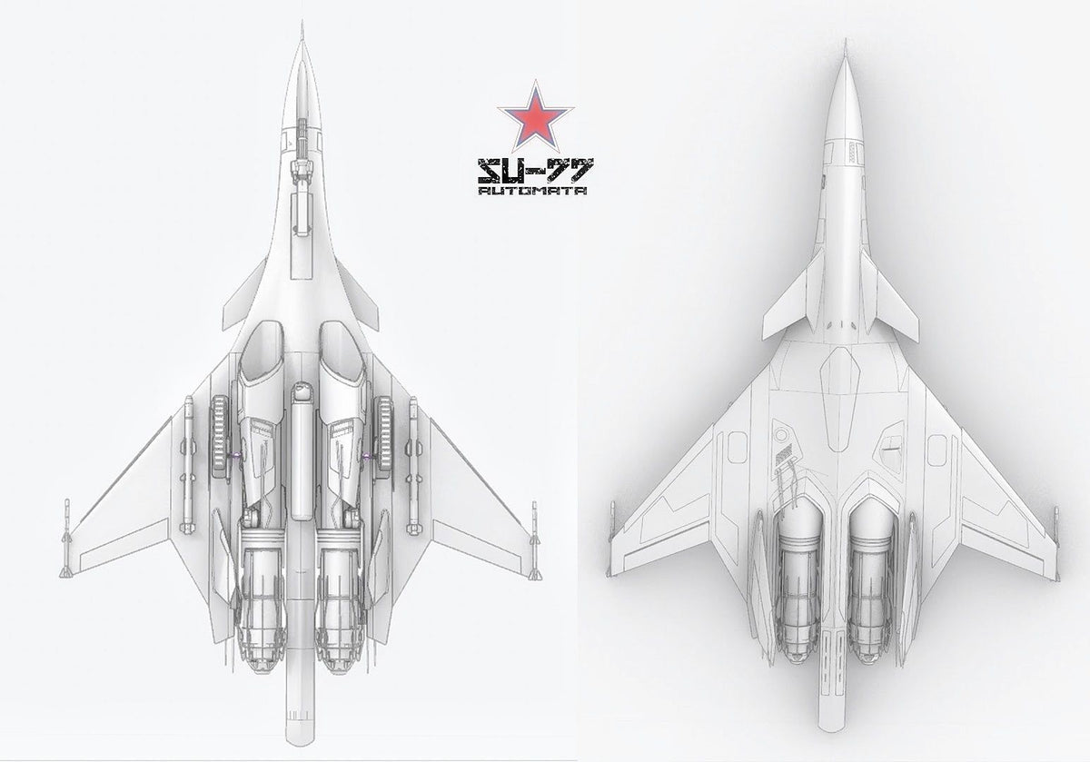 SU-77 Automata caccia futuristico russo in resina - render cinematografico a terra sulla neve numero 41